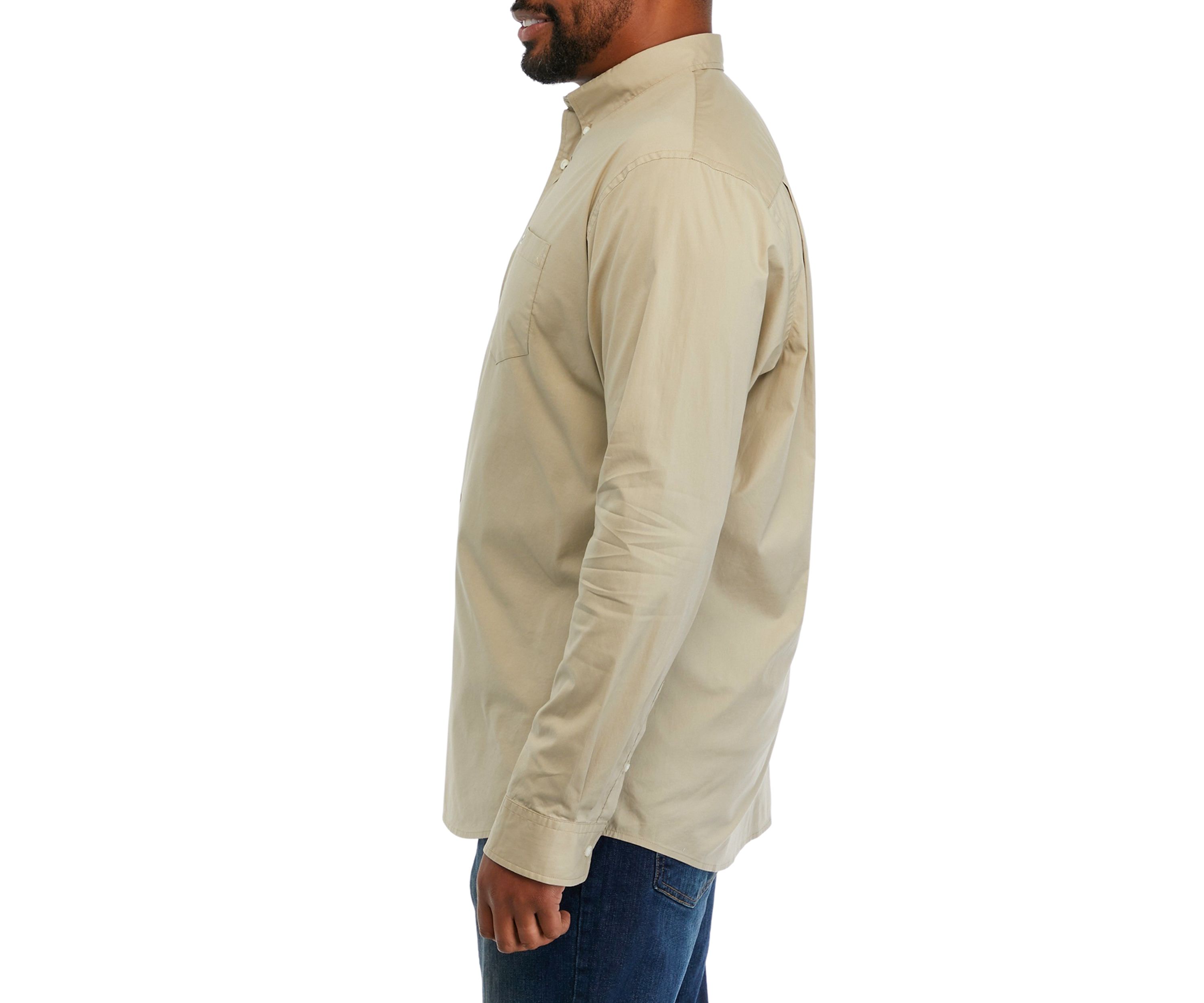 Big & Tall Long Sleeve Woven Poplin Shirt