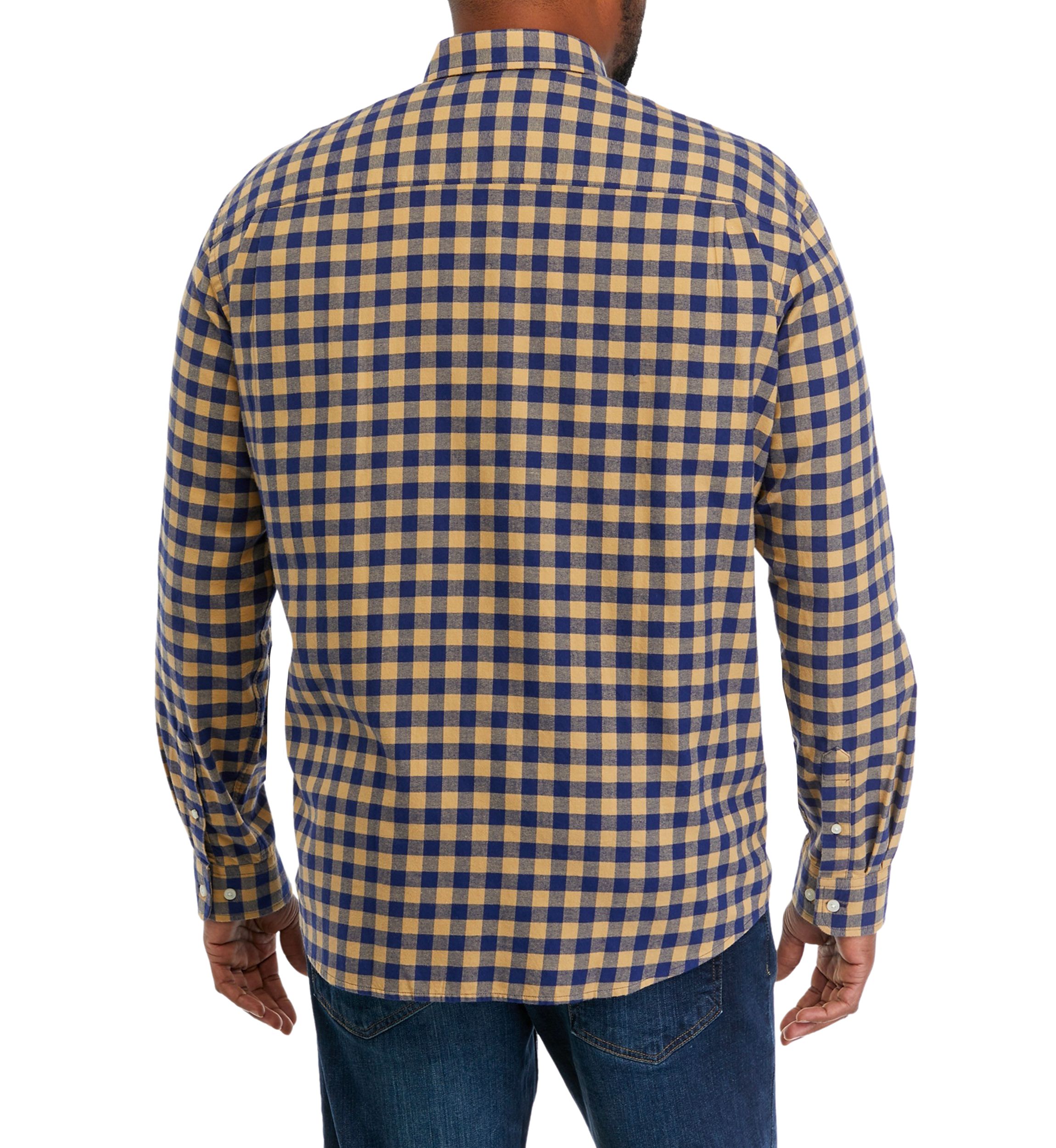 Big & Tall Long Sleeve Woven Twill Plaid Shirt