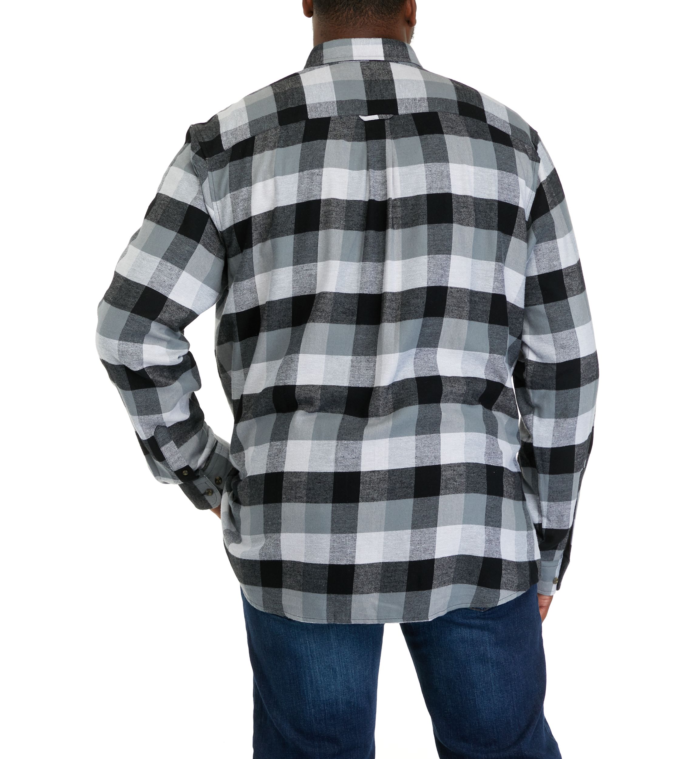 Big & Tall Long Sleeve Woven Flannel Plaid Shirt 