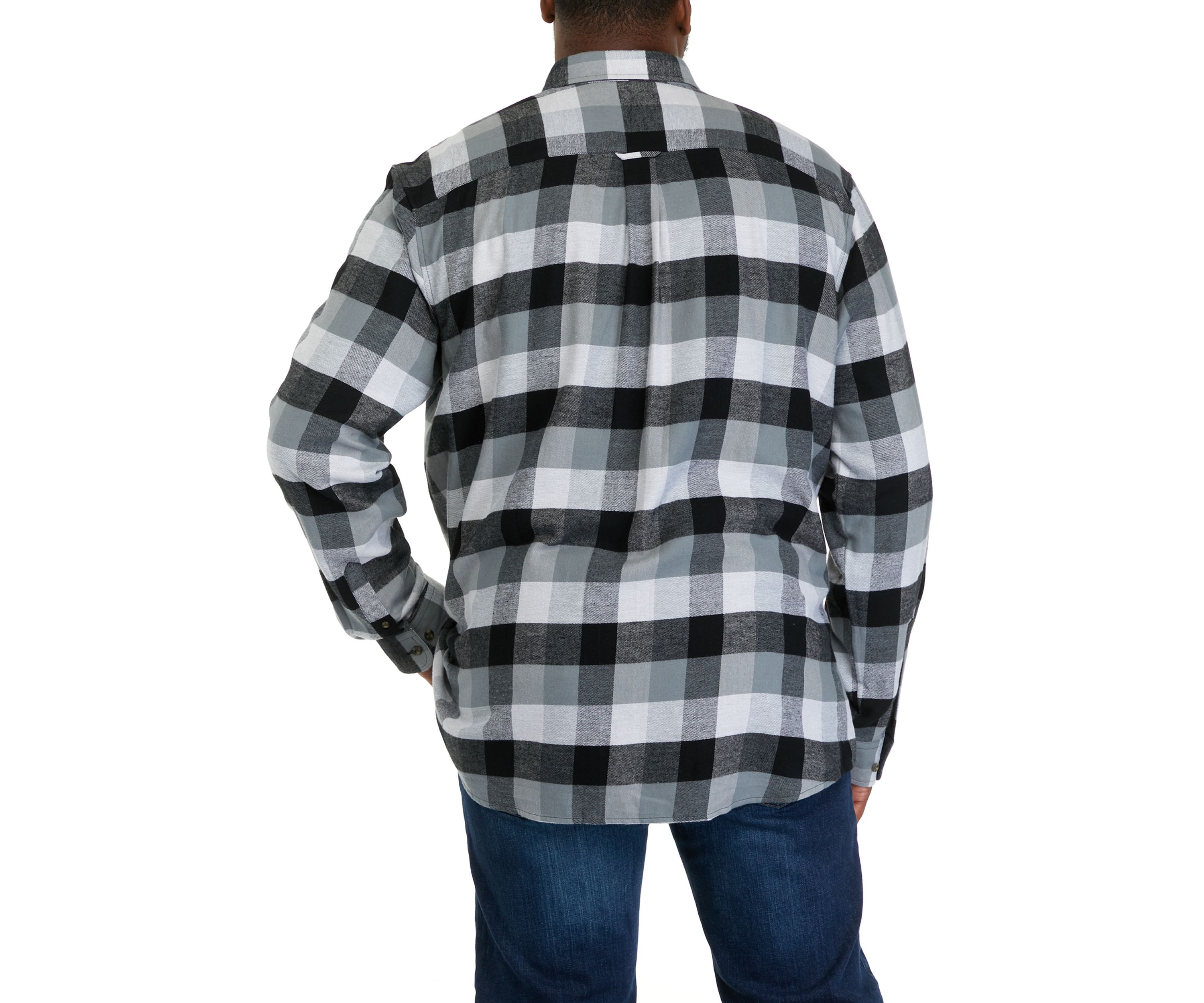 Big & Tall Long Sleeve Woven Flannel Plaid Shirt 