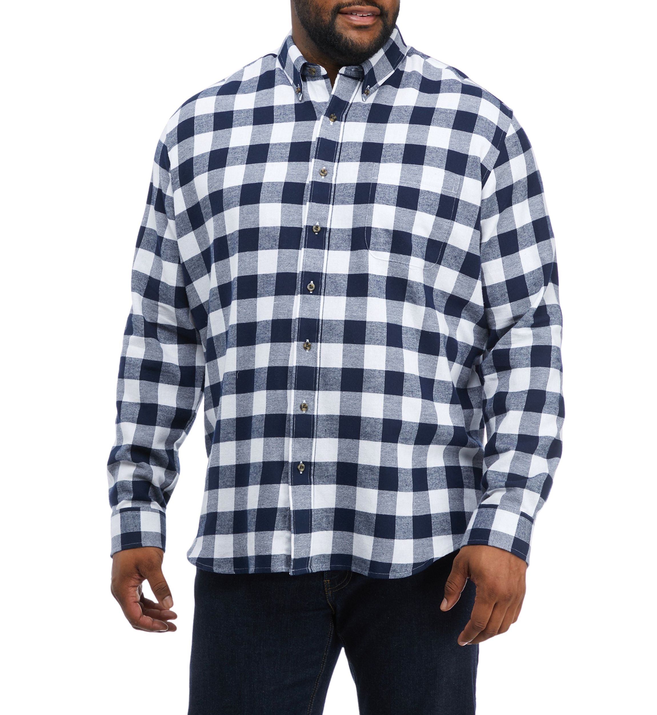 Big & Tall Long Sleeve Plaid Flannel Shirt 