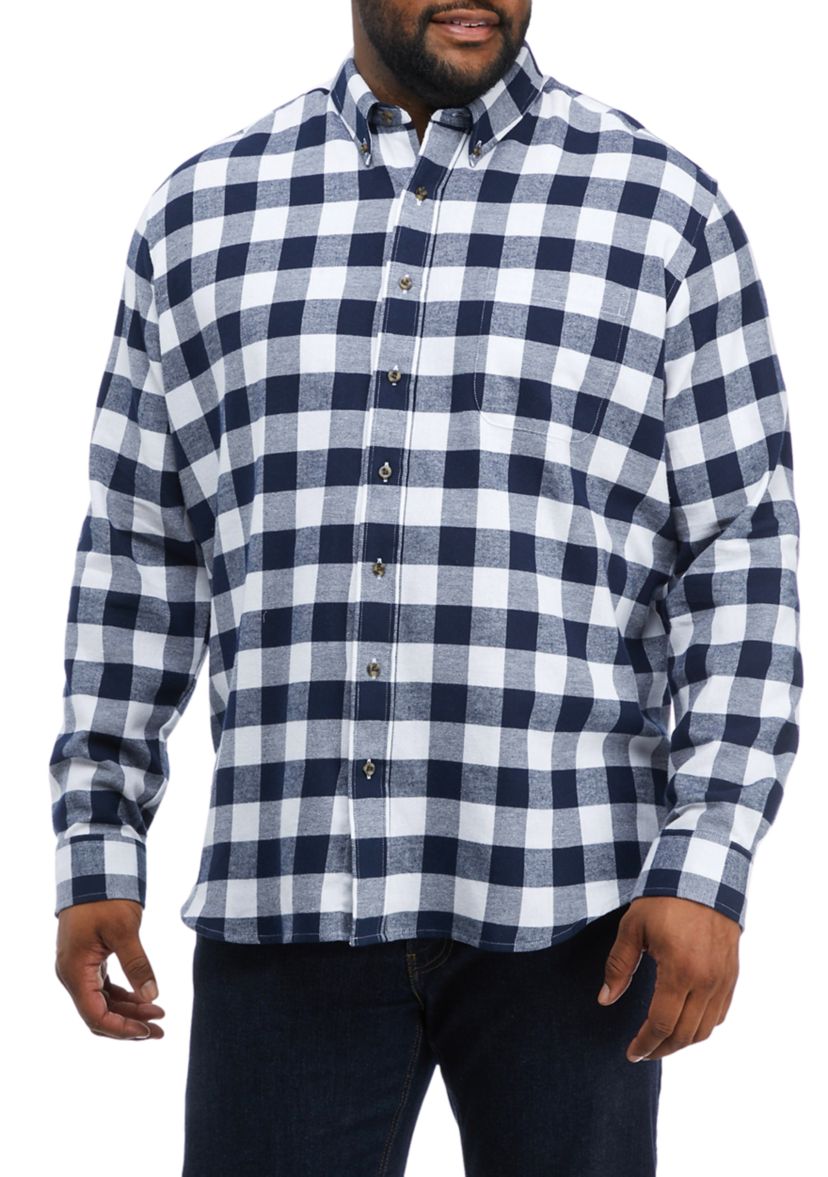 Big & Tall Long Sleeve Plaid Flannel Shirt 