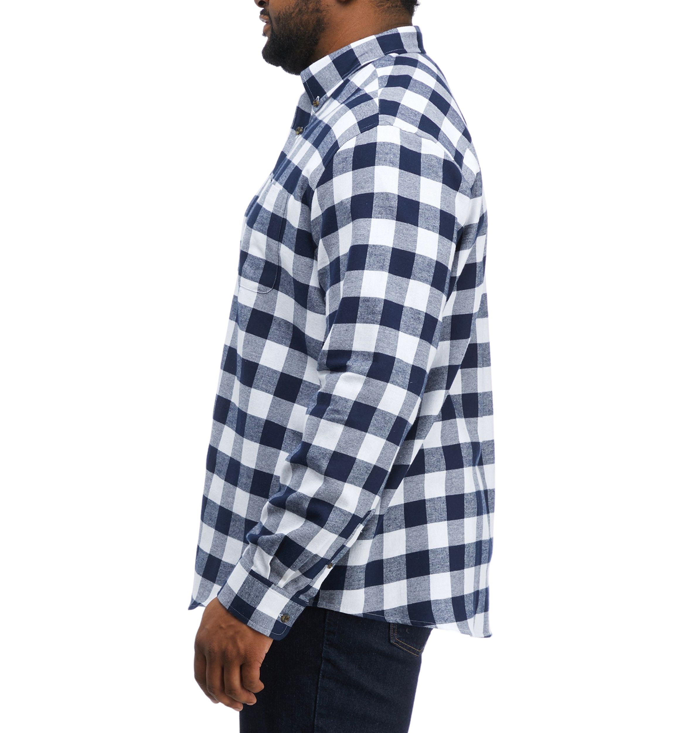 Big & Tall Long Sleeve Plaid Flannel Shirt 