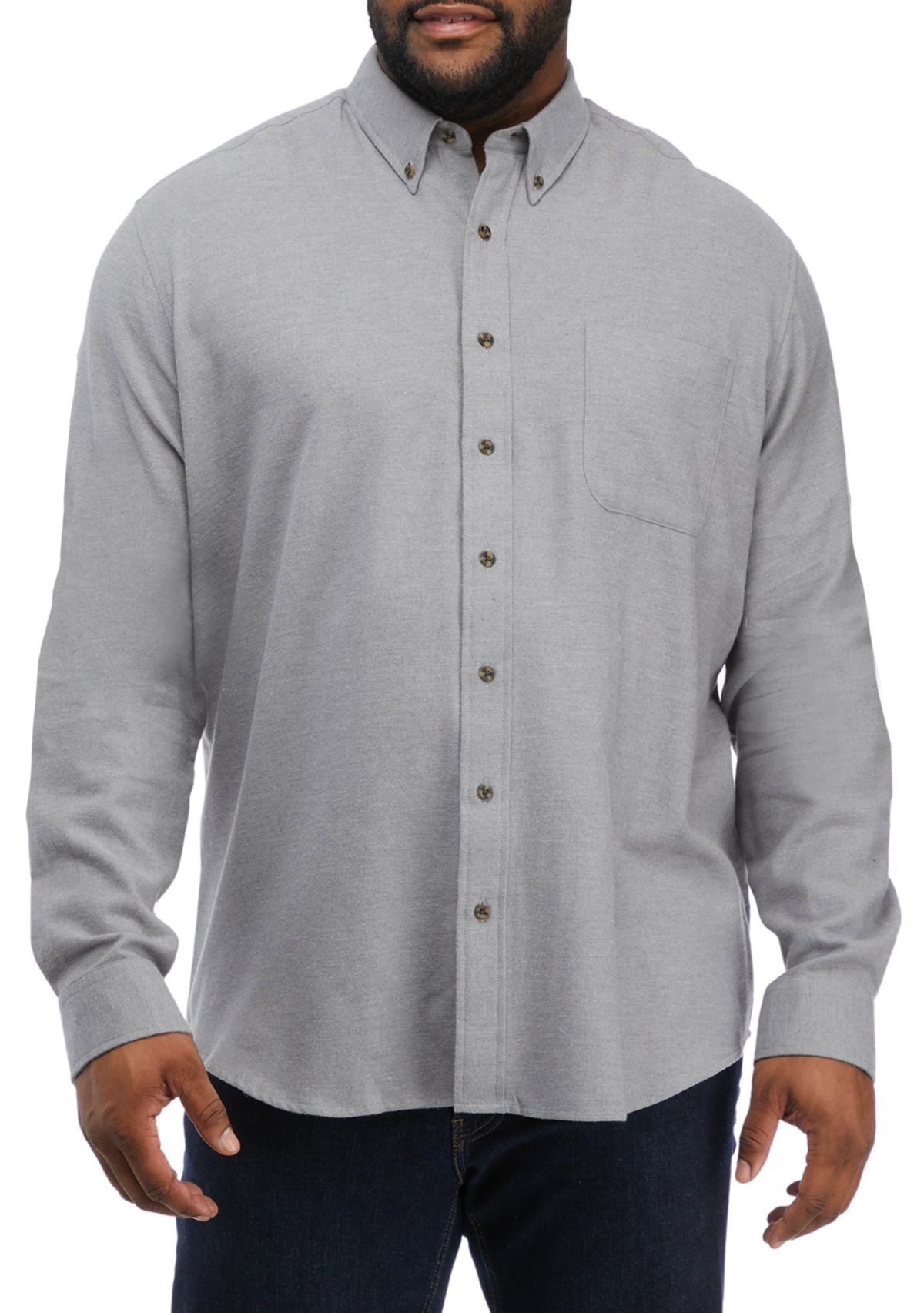 Big & Tall Long Sleeve Woven Flannel Shirt