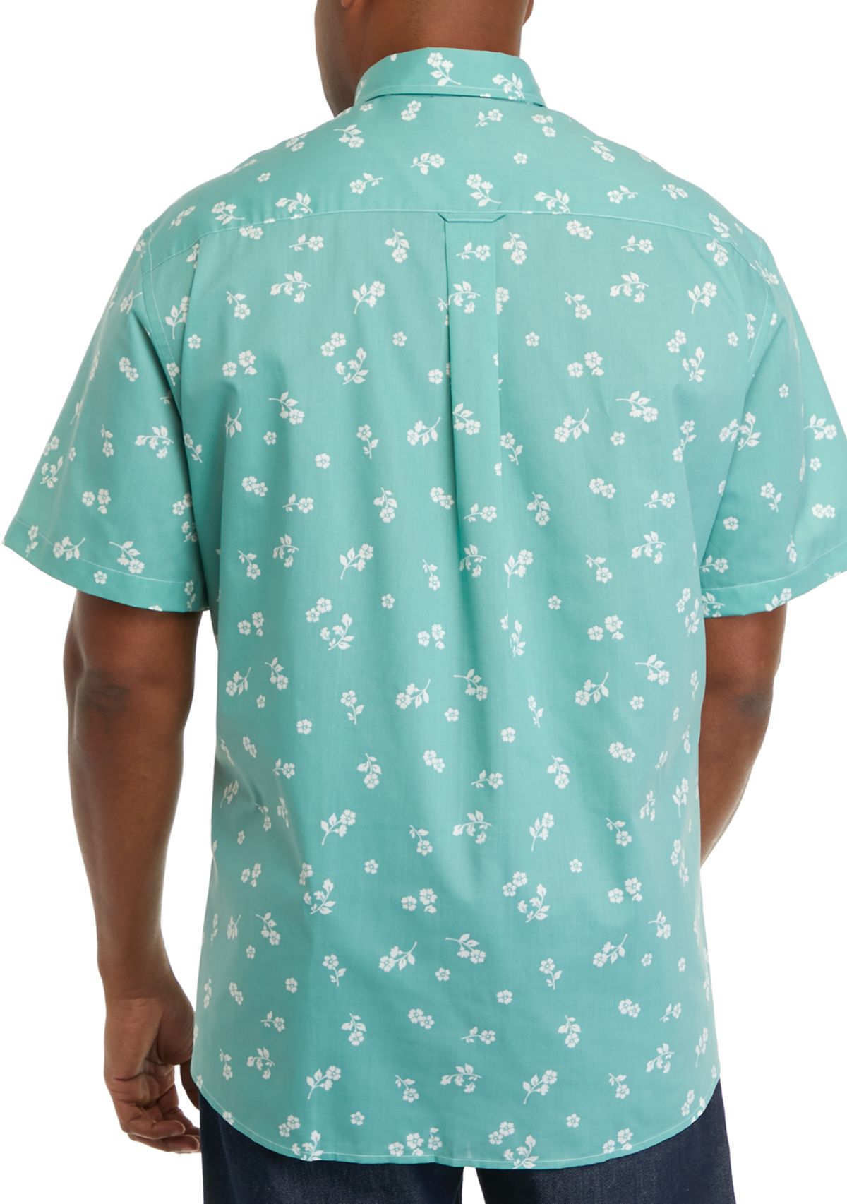 Big & Tall Easy Care short Sleeve Woven Printed Shirt