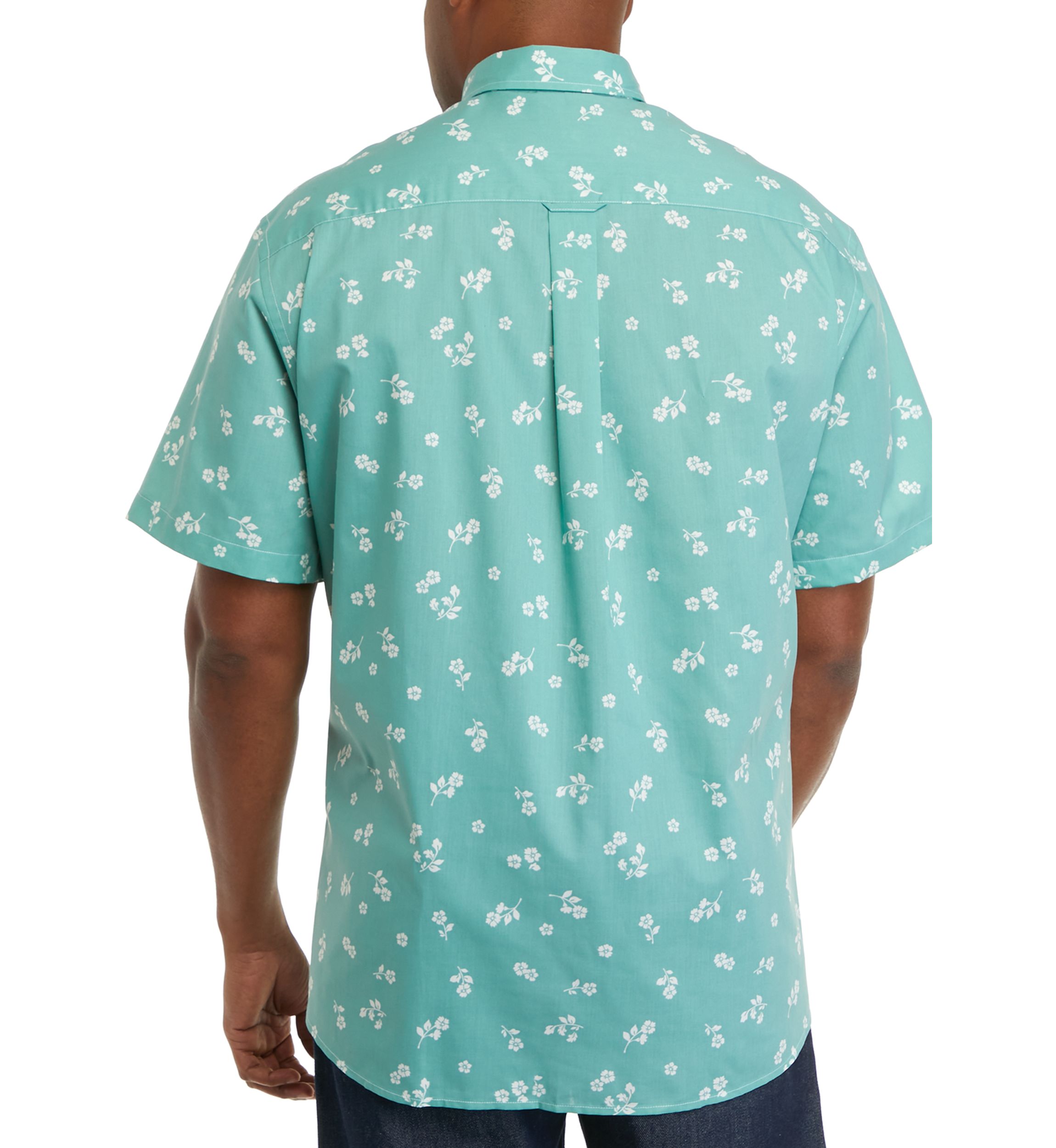 Big & Tall Easy Care short Sleeve Woven Printed Shirt