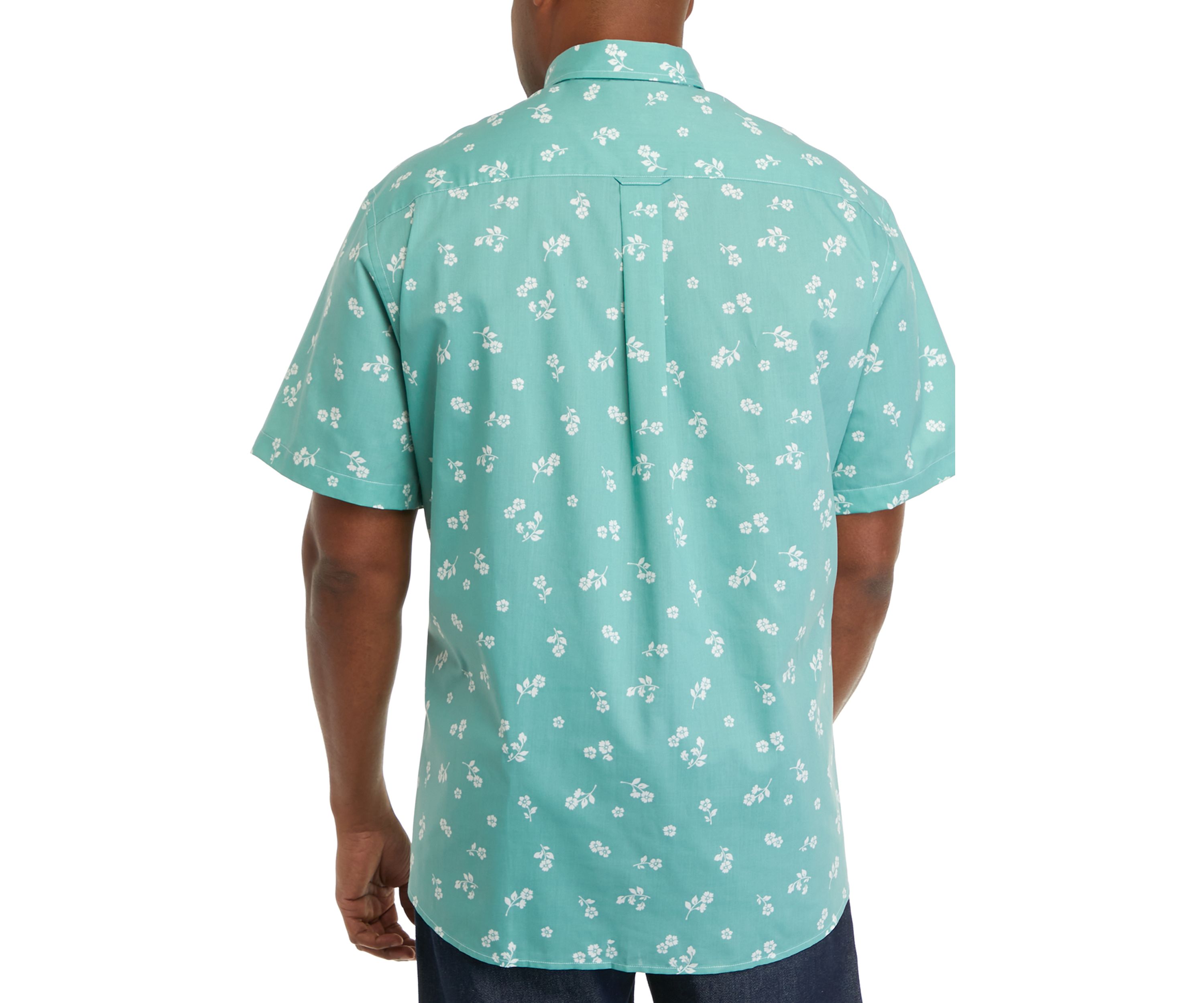 Big & Tall Easy Care short Sleeve Woven Printed Shirt