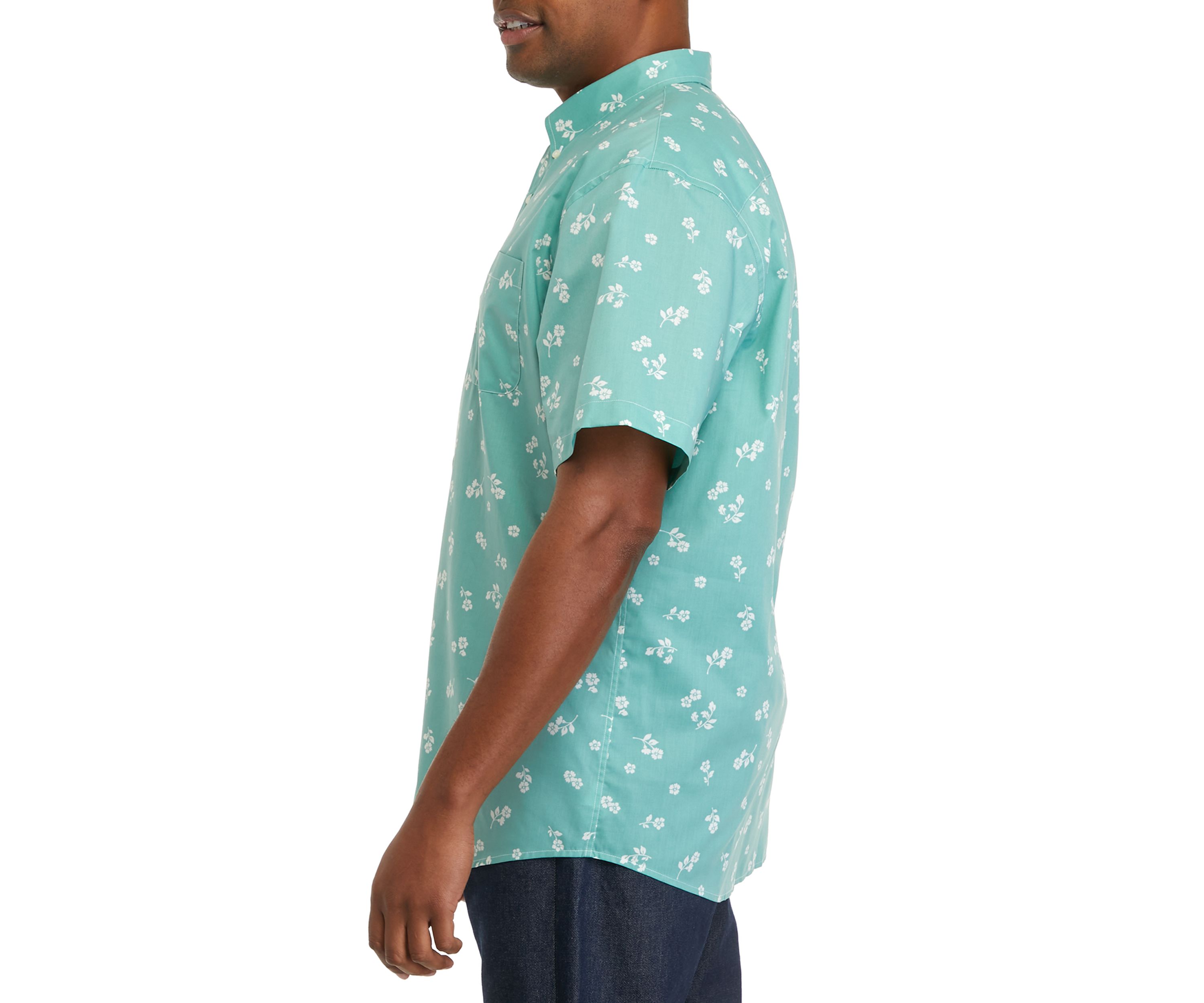 Big & Tall Easy Care short Sleeve Woven Printed Shirt