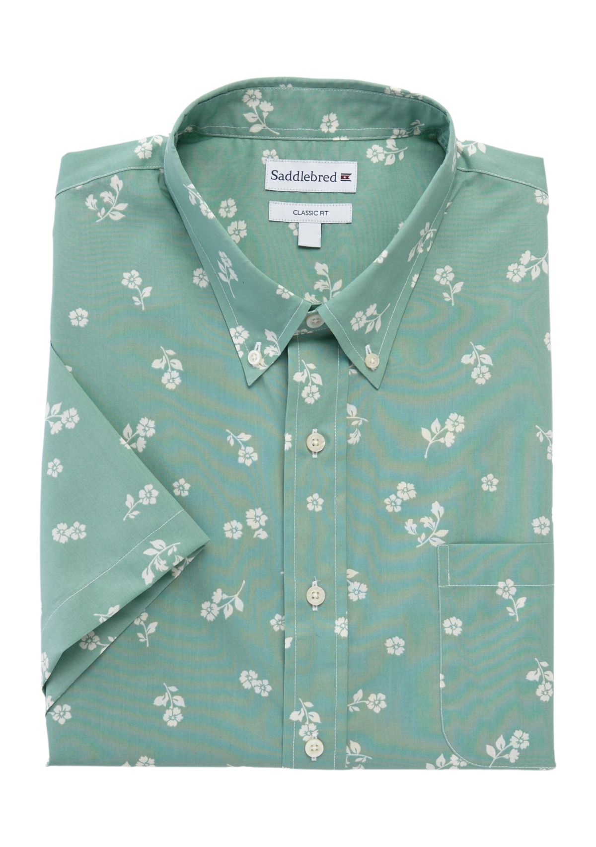 Big & Tall Easy Care short Sleeve Woven Printed Shirt