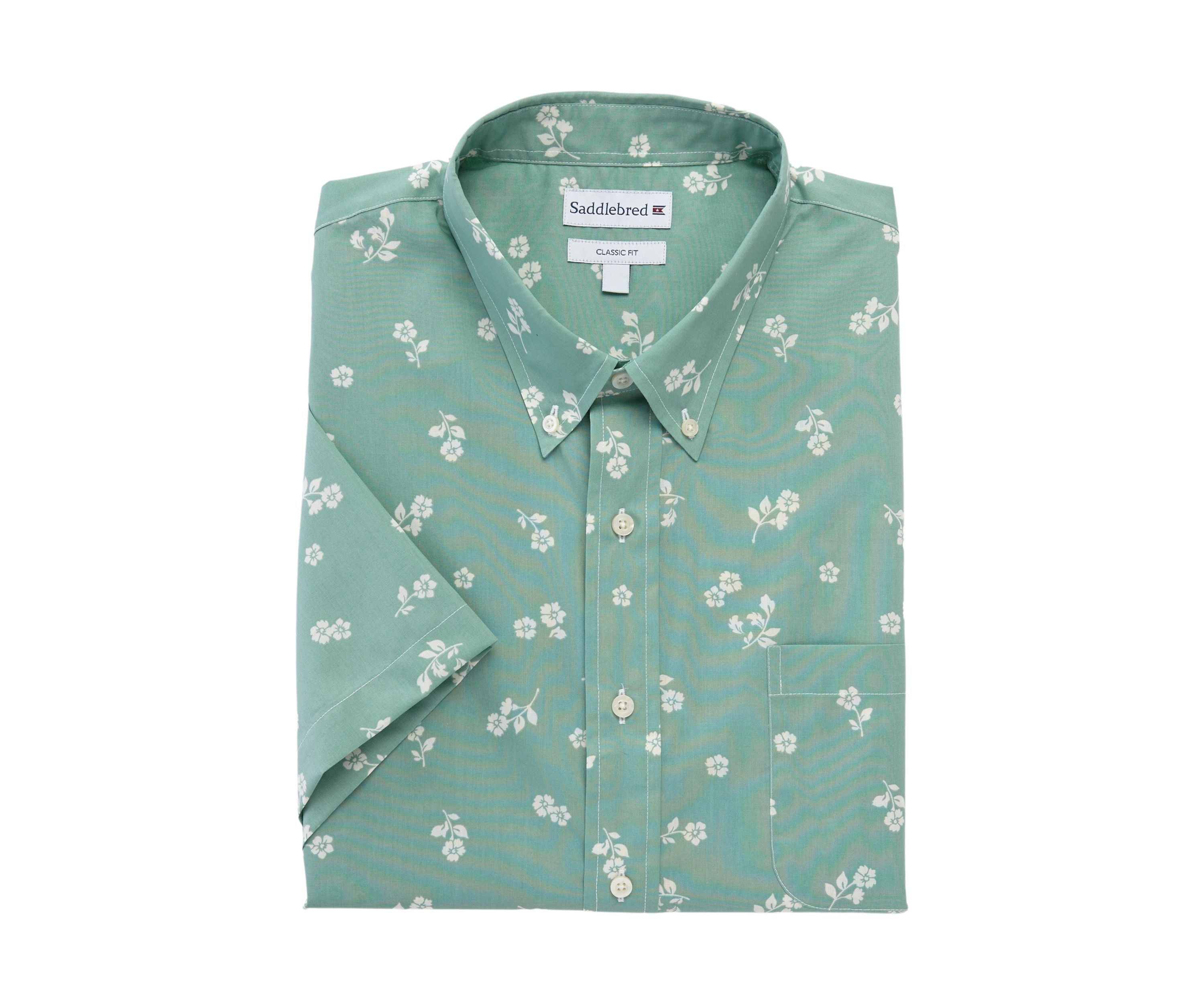 Big & Tall Easy Care short Sleeve Woven Printed Shirt
