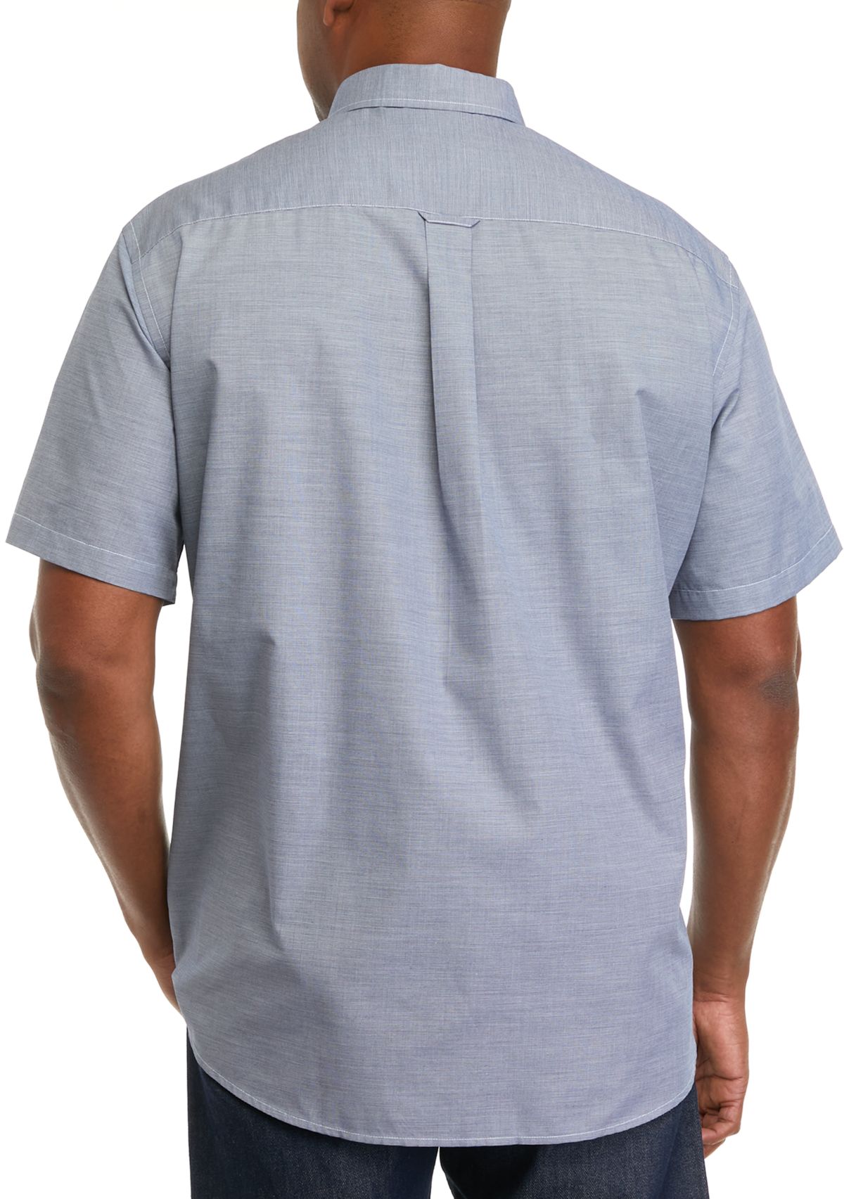 Big & Tall Easy Care Short Sleeve Woven End on End Shirt