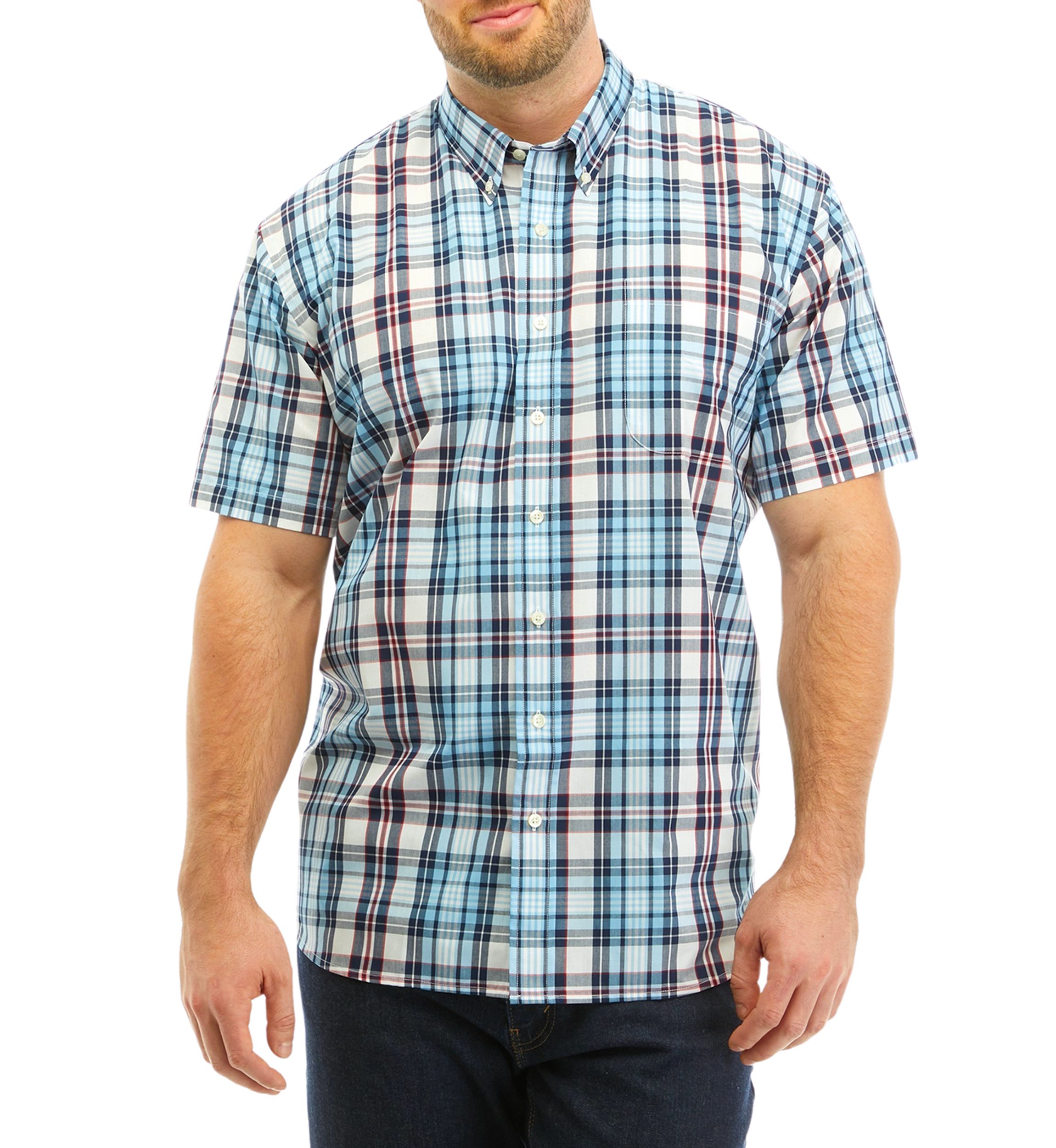 Big & Tall Plaid Printed Button Down Shirt