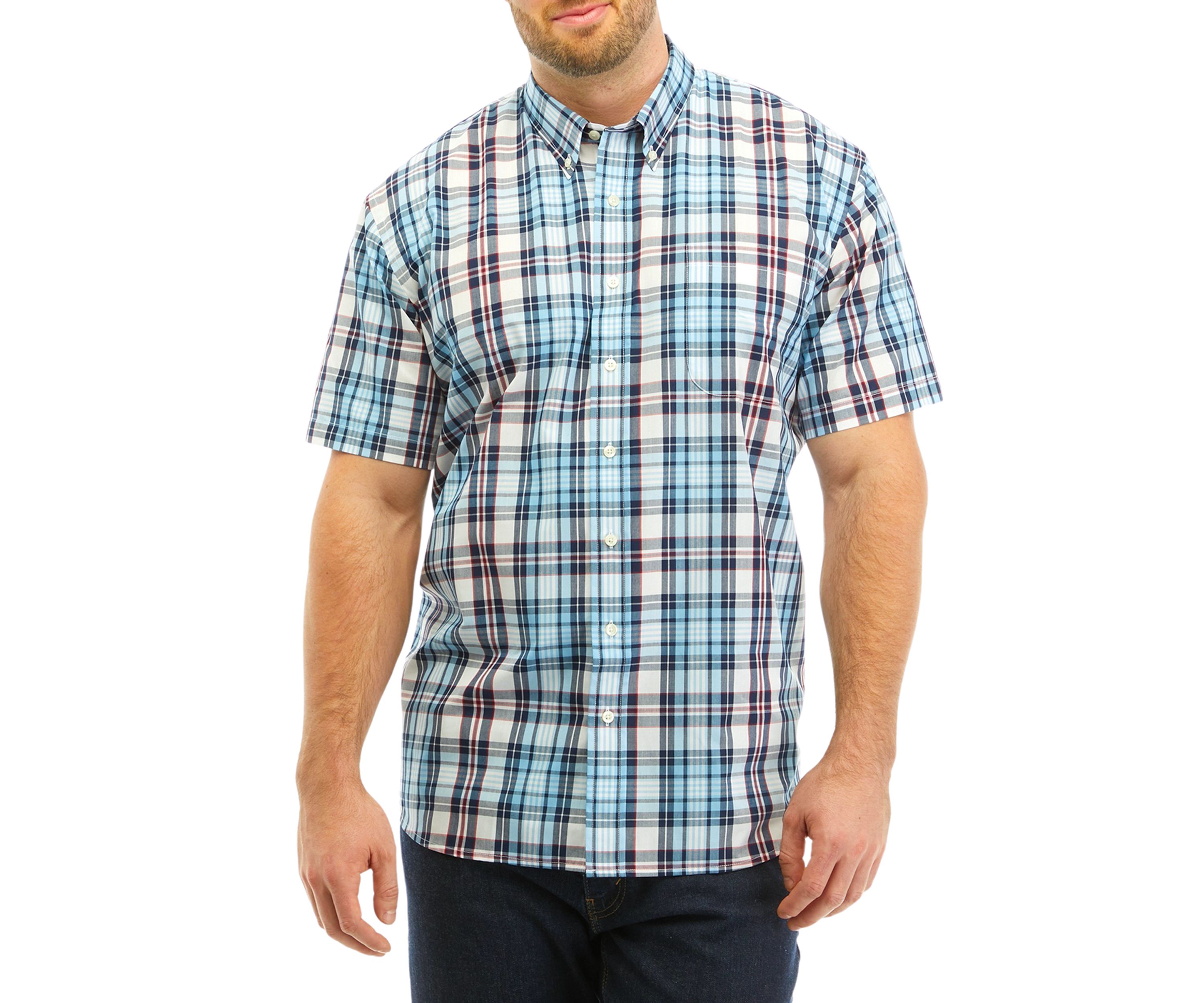 Big & Tall Plaid Printed Button Down Shirt