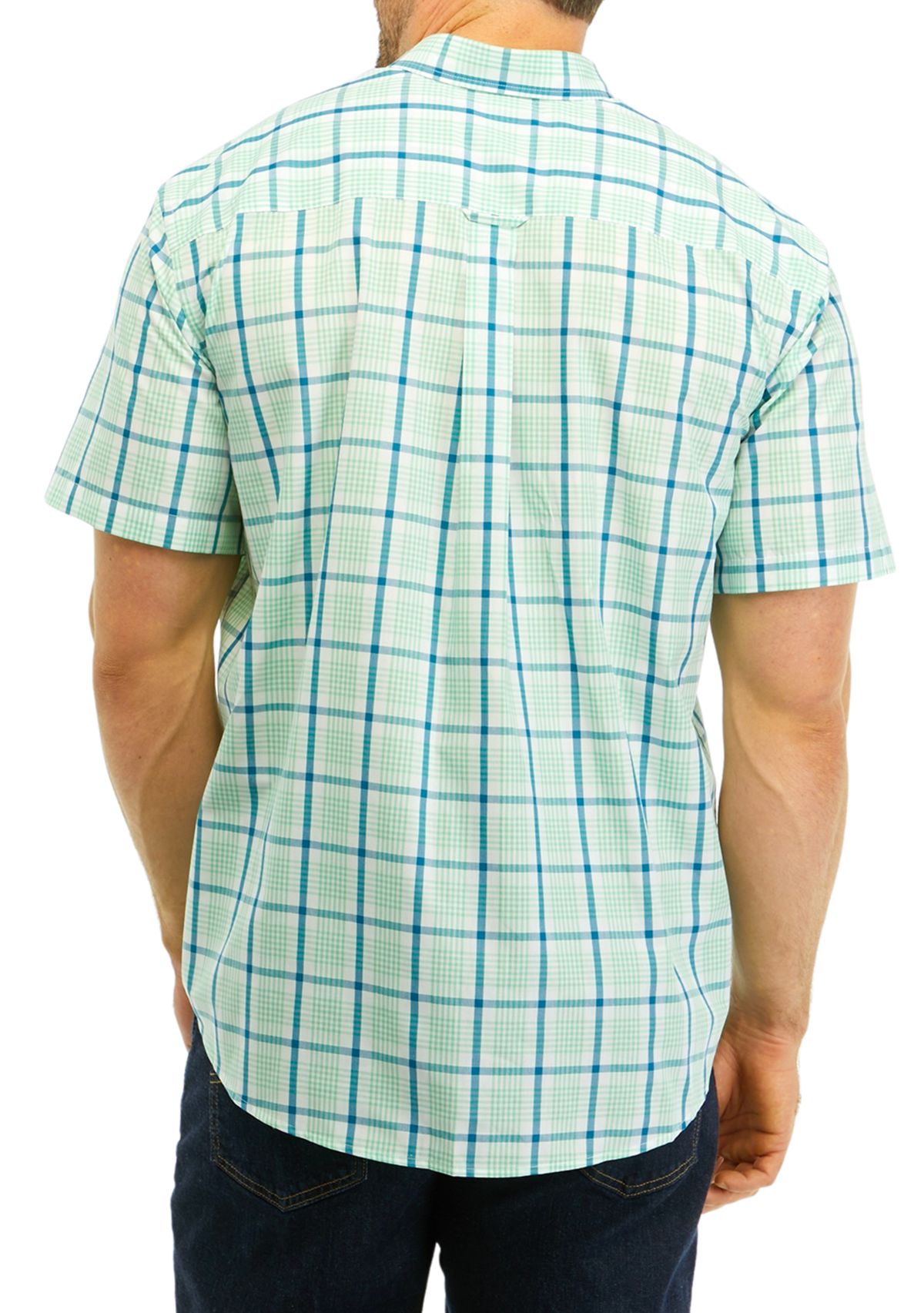 Big & Tall Plaid Printed Button Down Shirt