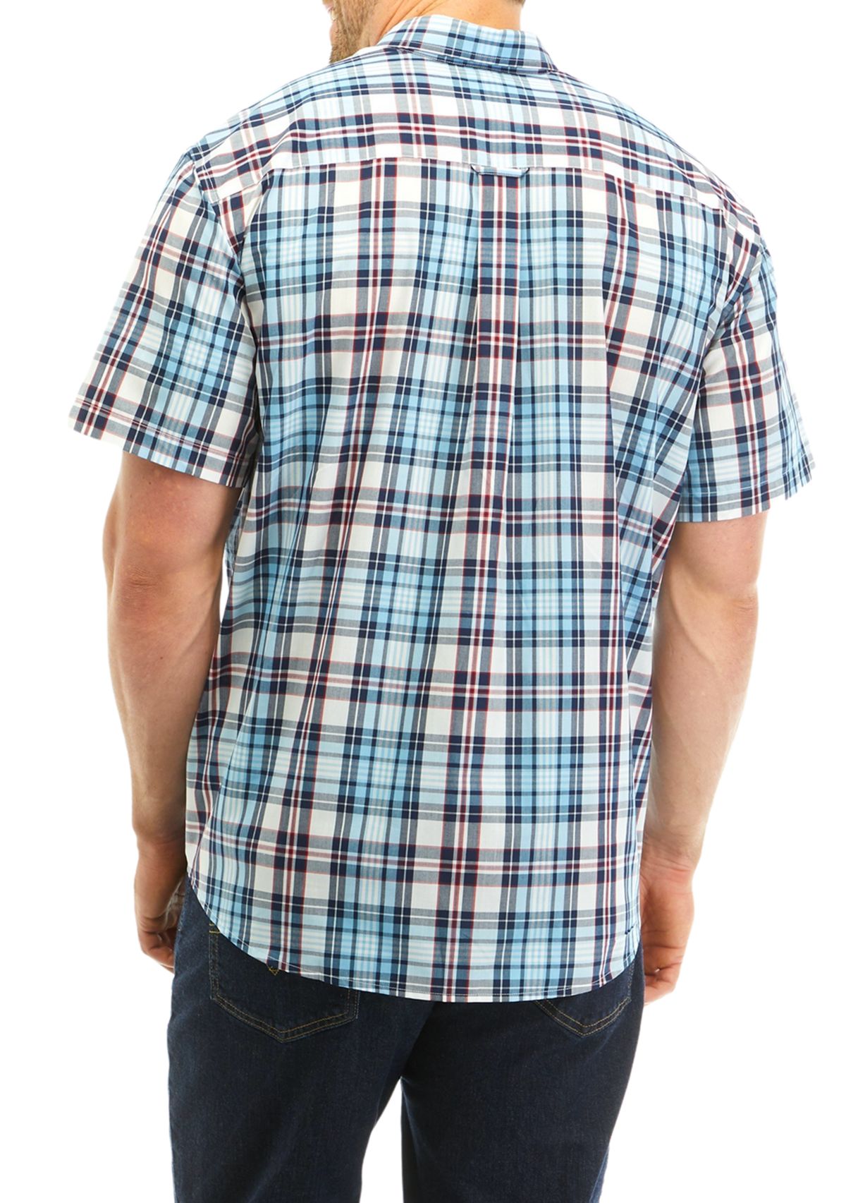 Big & Tall Plaid Printed Button Down Shirt