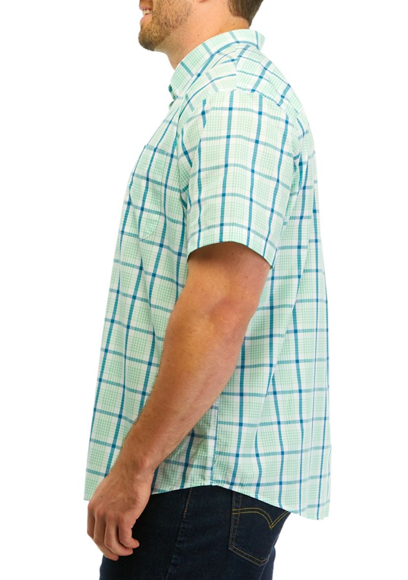 Big & Tall Plaid Printed Button Down Shirt