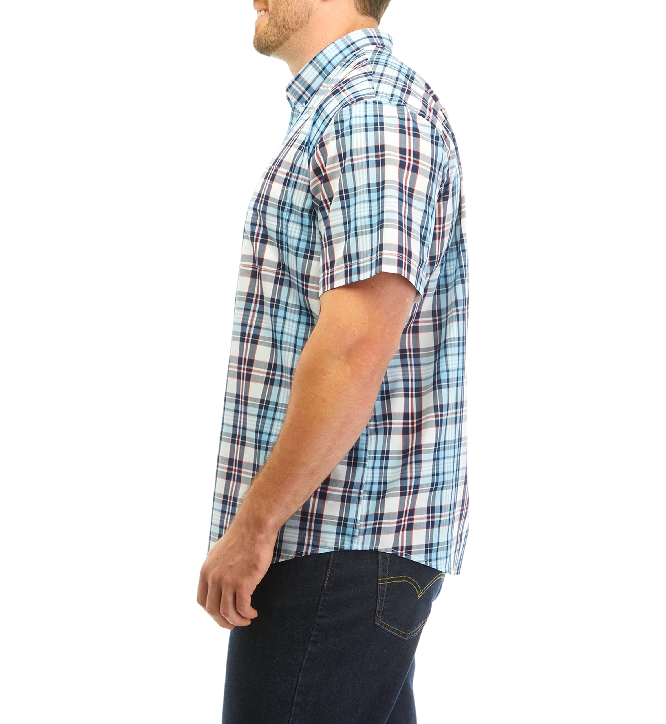 Big & Tall Plaid Printed Button Down Shirt
