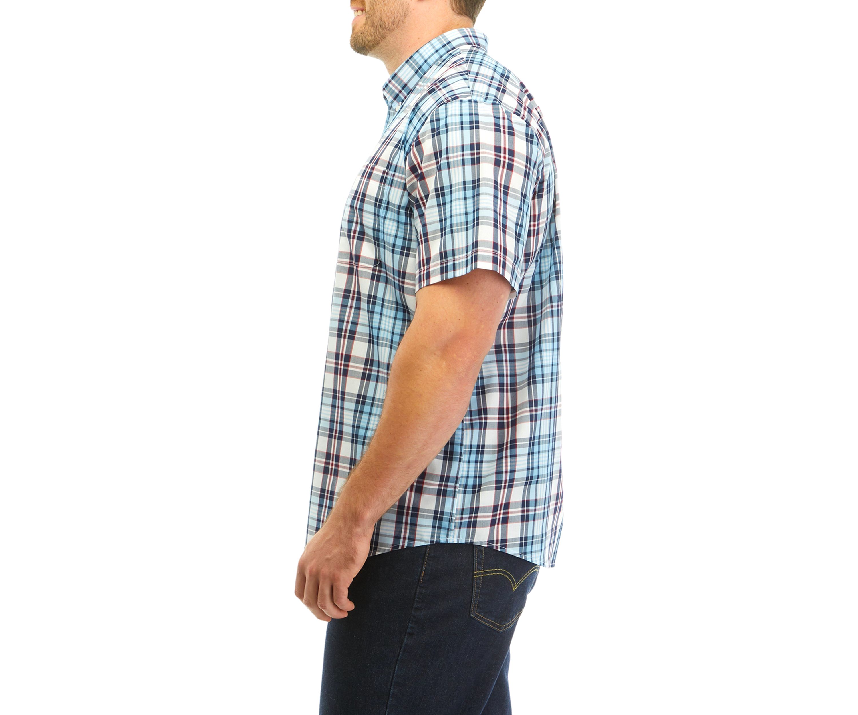 Big & Tall Plaid Printed Button Down Shirt