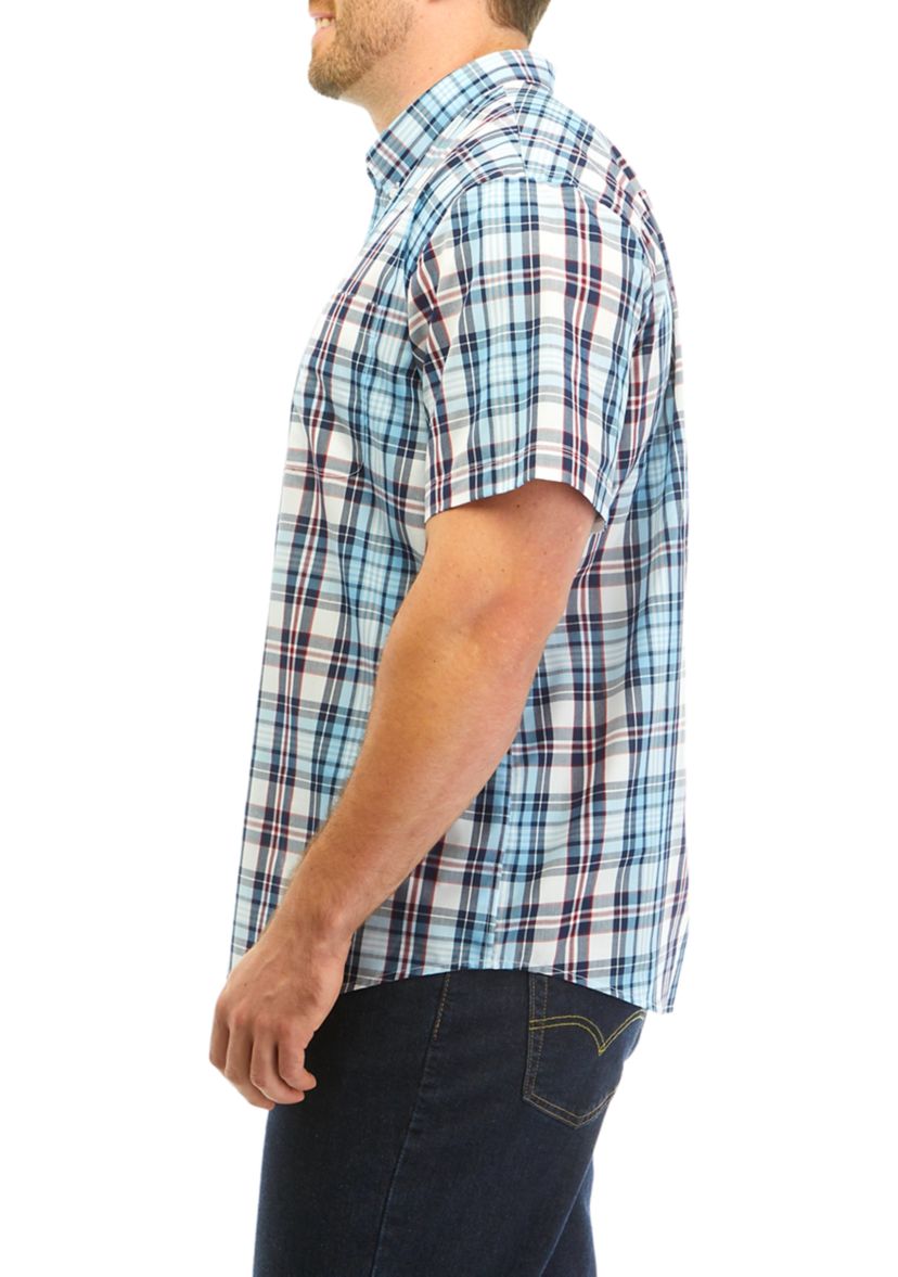 Big & Tall Plaid Printed Button Down Shirt