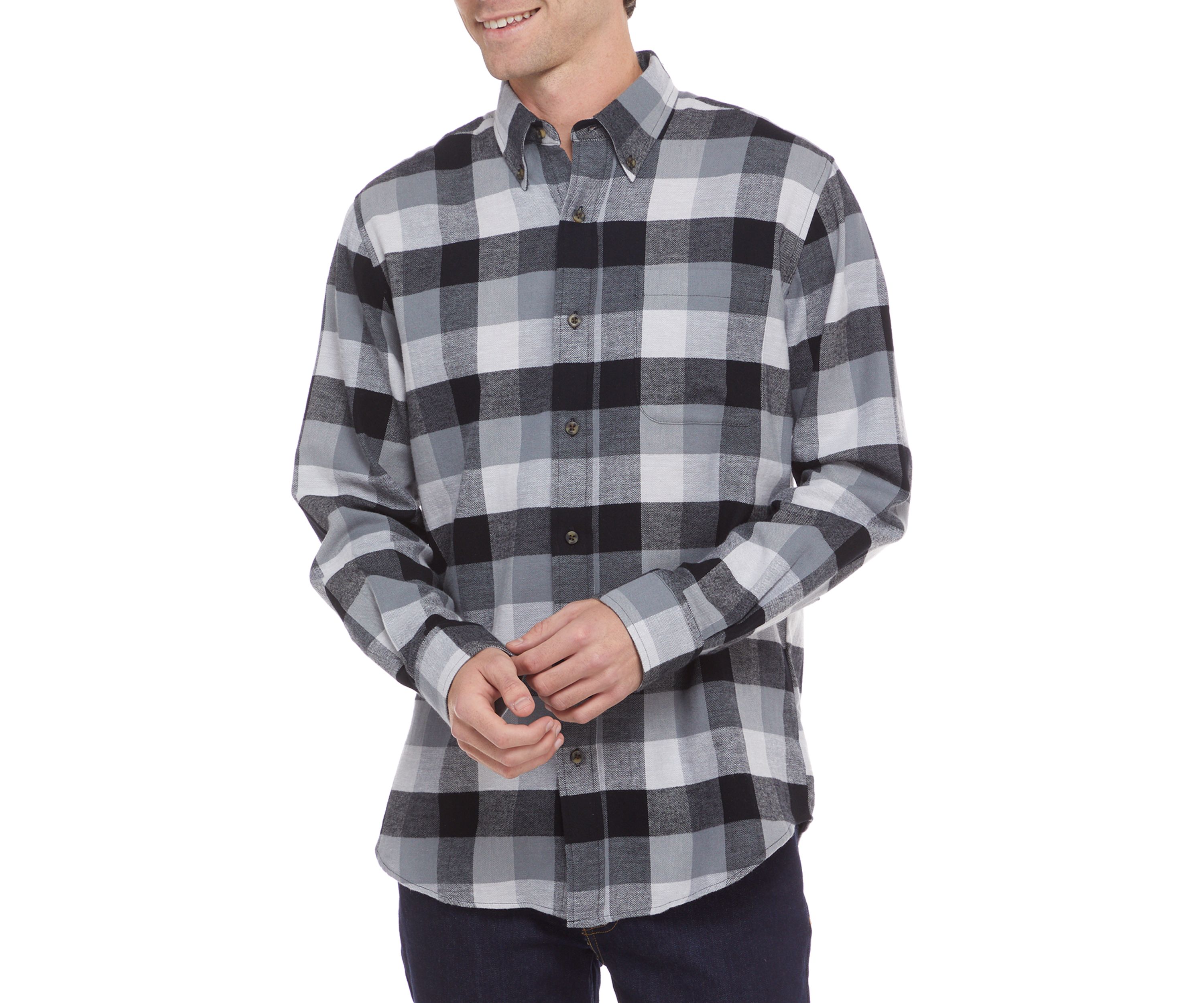 Long Sleeve Flannel Plaid Button Up Shirt 