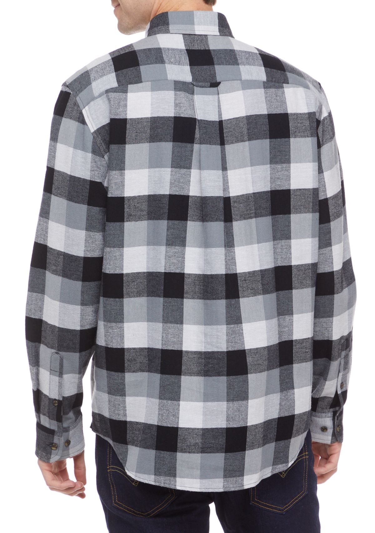Long Sleeve Flannel Plaid Button Up Shirt 