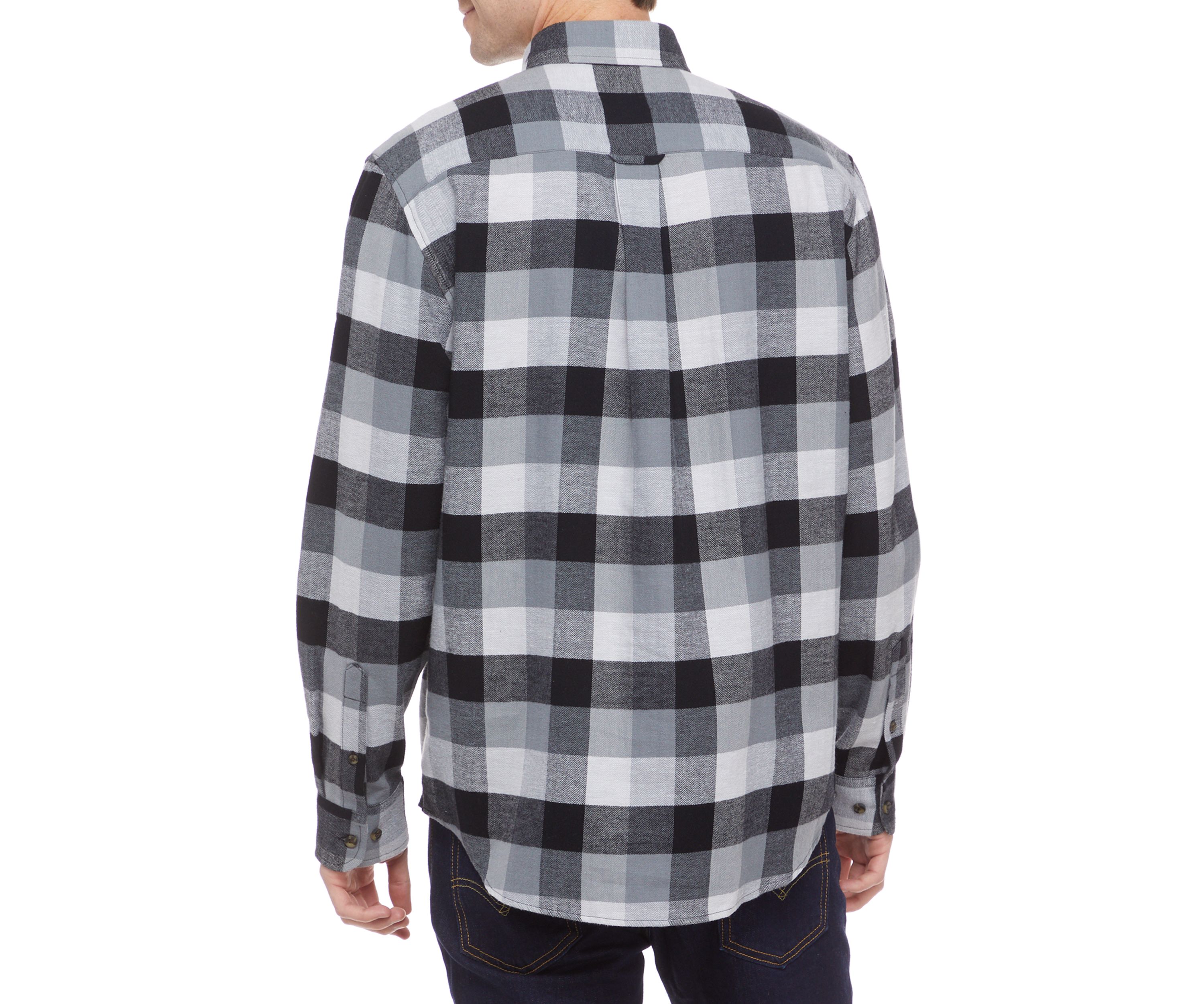 Long Sleeve Flannel Plaid Button Up Shirt 