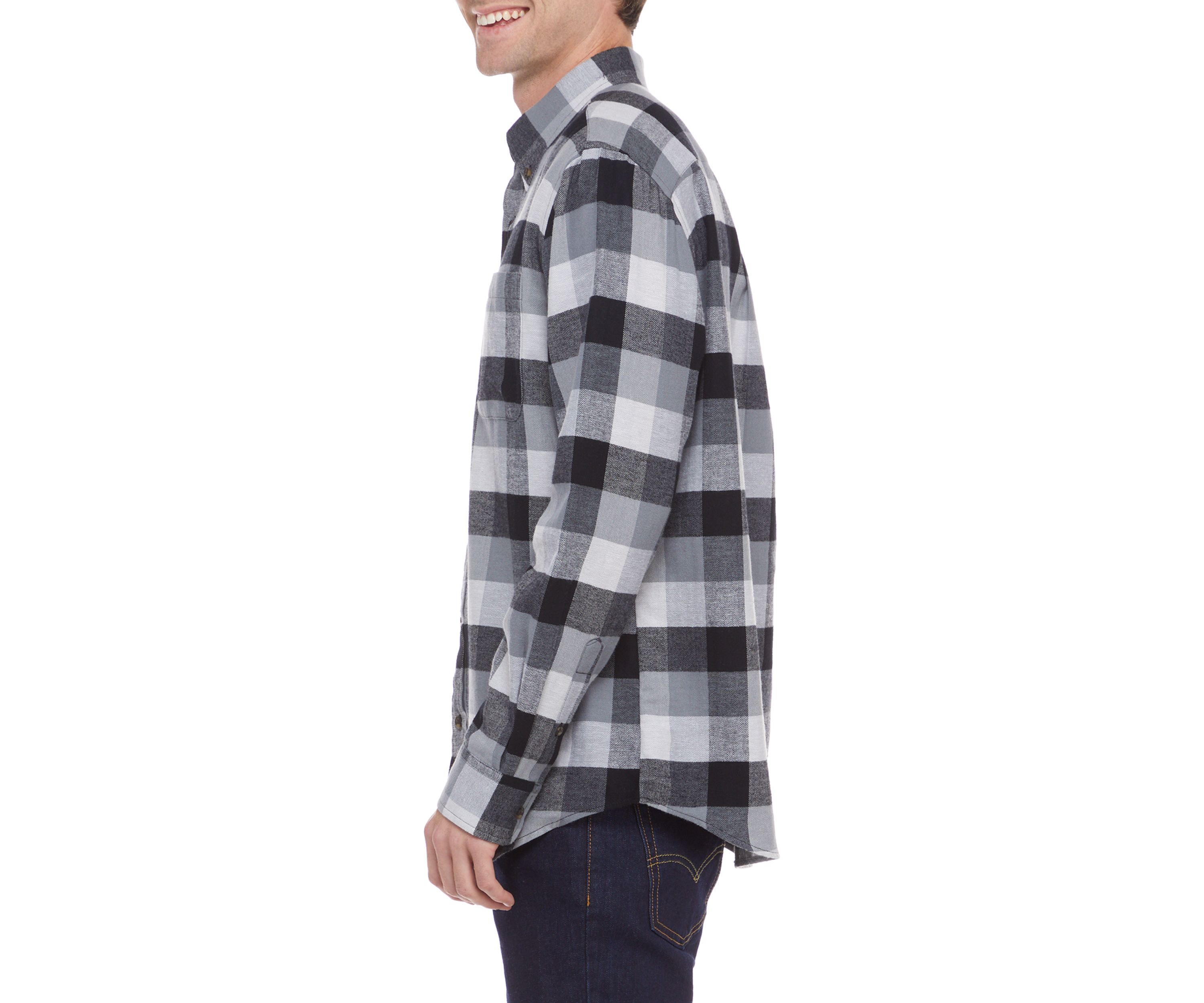 Long Sleeve Flannel Plaid Button Up Shirt 