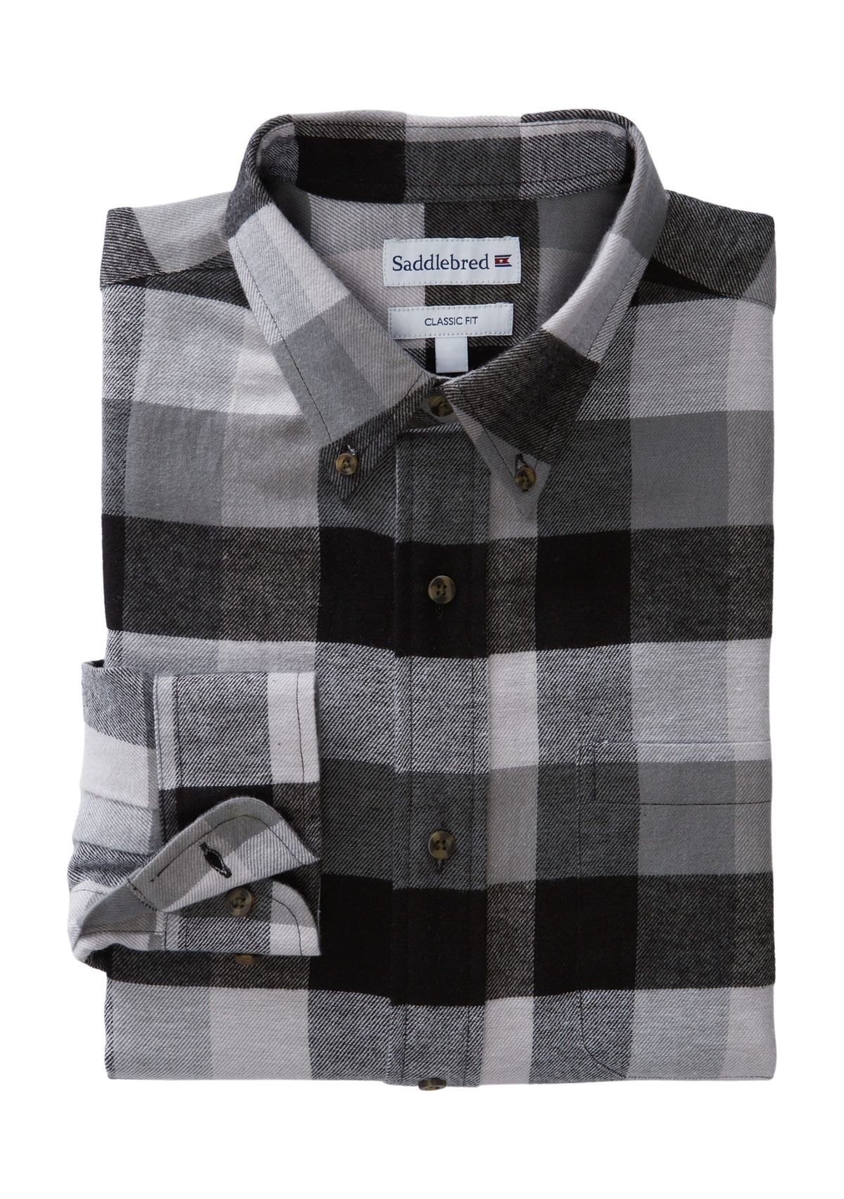 Mens Long Sleeve Woven Flannel Plaid Shirt