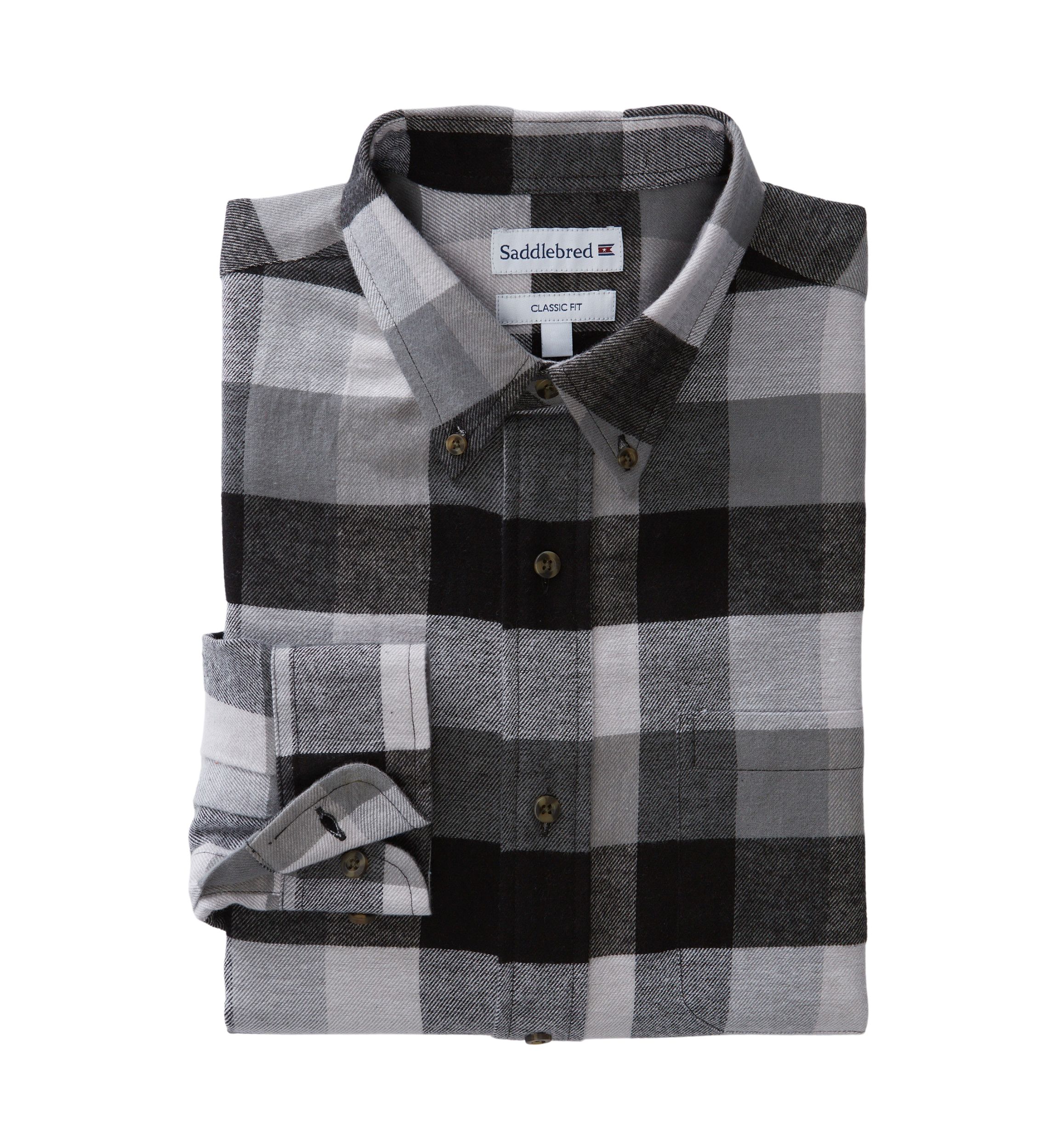 Mens Long Sleeve Woven Flannel Plaid Shirt