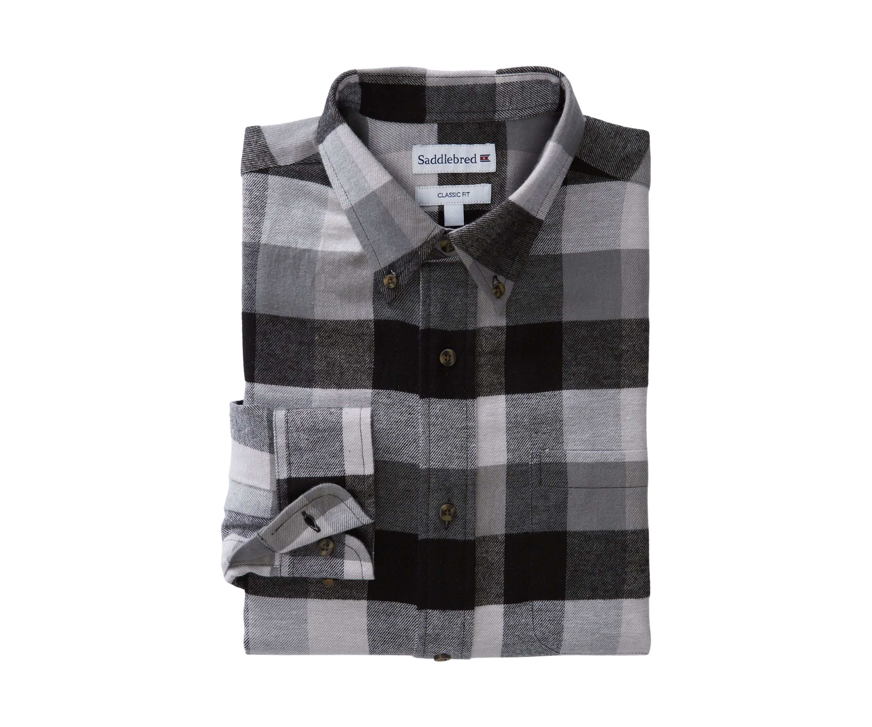 Mens Long Sleeve Woven Flannel Plaid Shirt