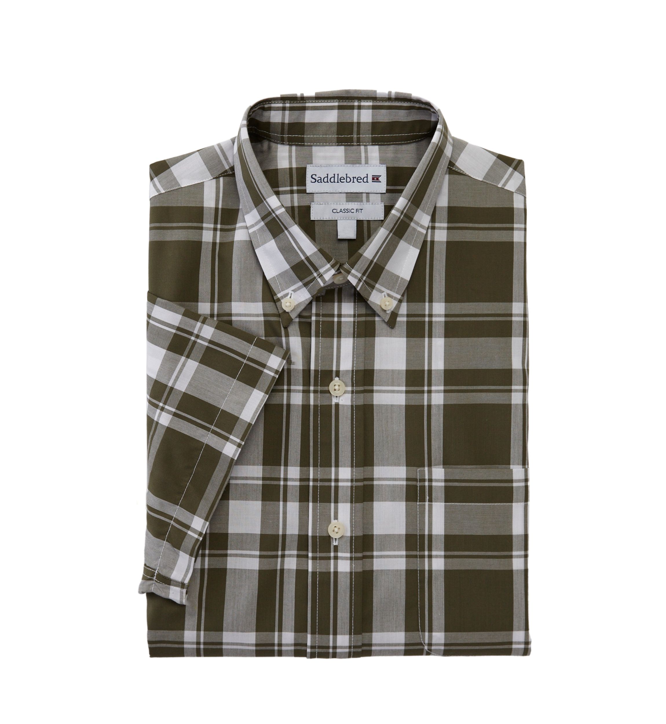 Short Sleeve Woven Easy Care Plaid Shirt