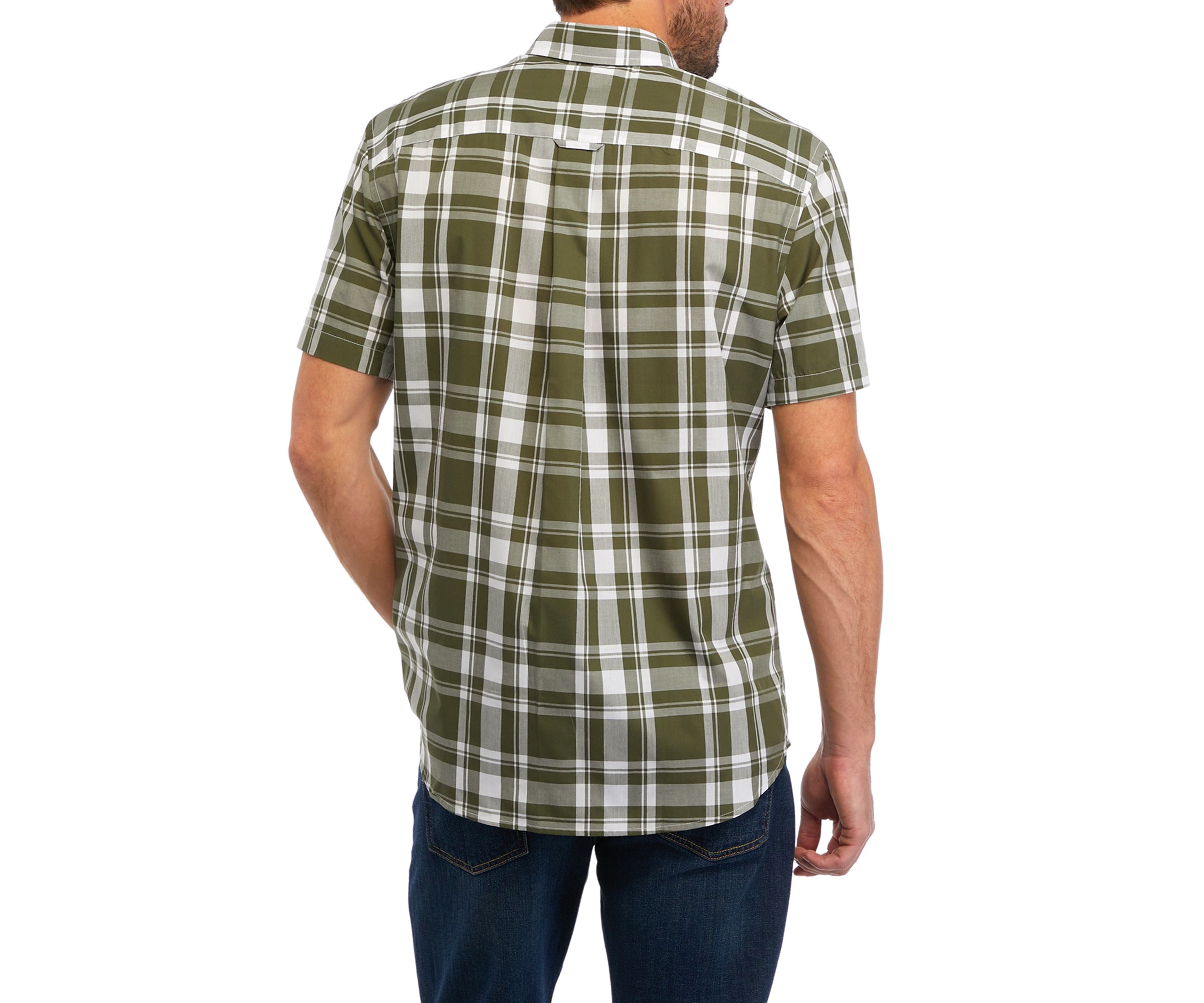 Short Sleeve Woven Easy Care Plaid Shirt