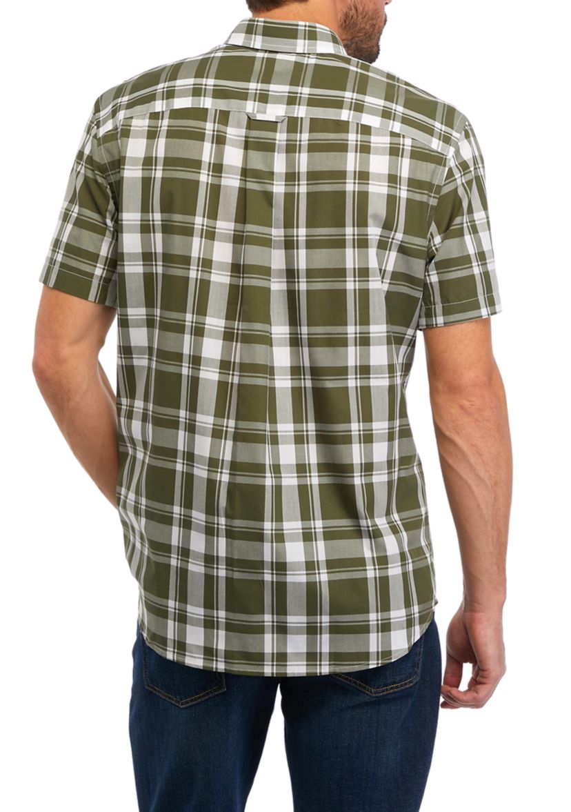 Short Sleeve Woven Easy Care Plaid Shirt