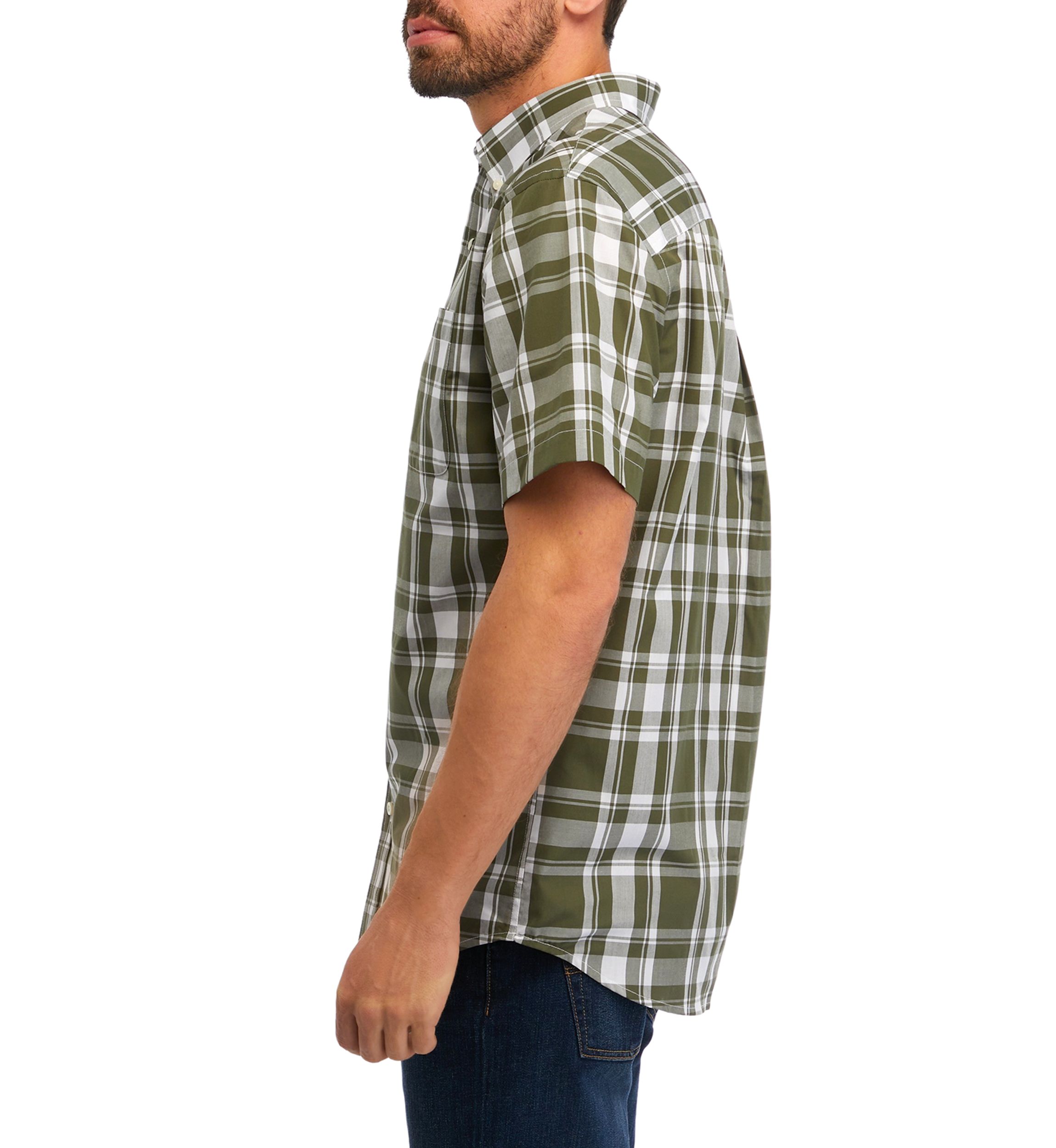 Short Sleeve Woven Easy Care Plaid Shirt
