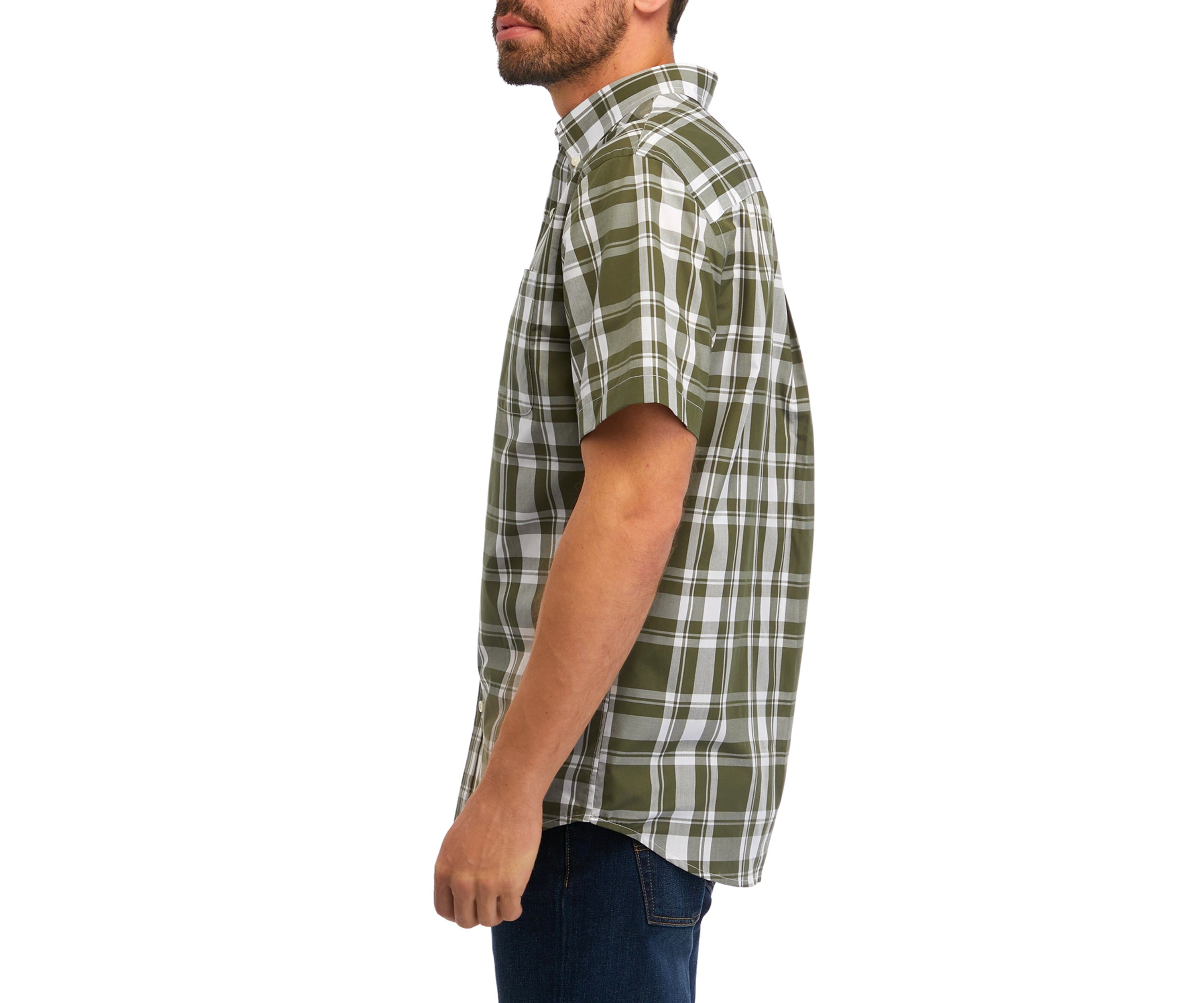 Short Sleeve Woven Easy Care Plaid Shirt