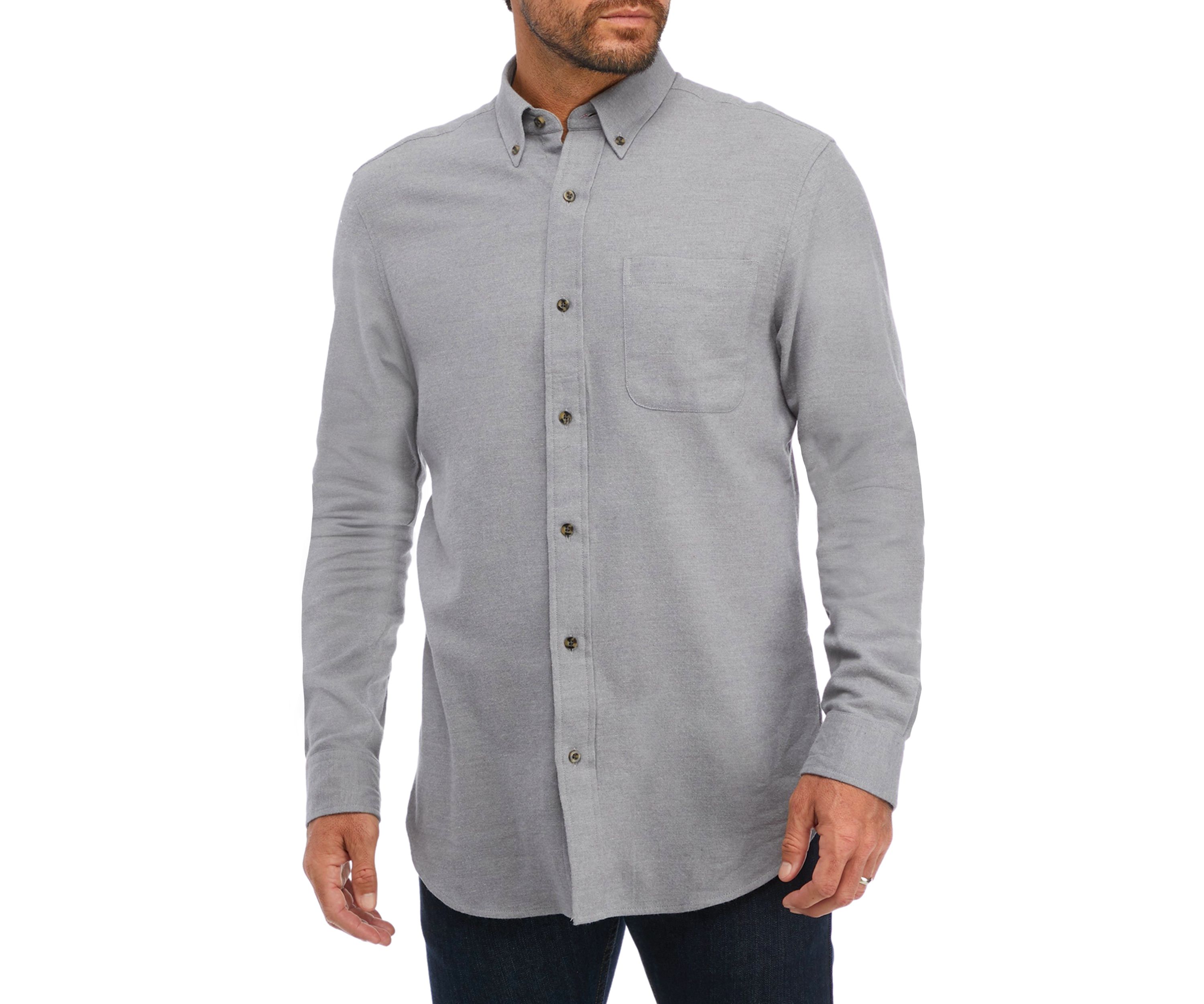 Classic Fit Solid Flannel Shirt