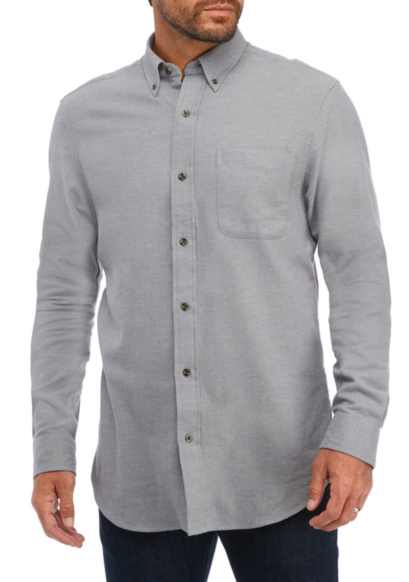 Classic Fit Solid Flannel Shirt