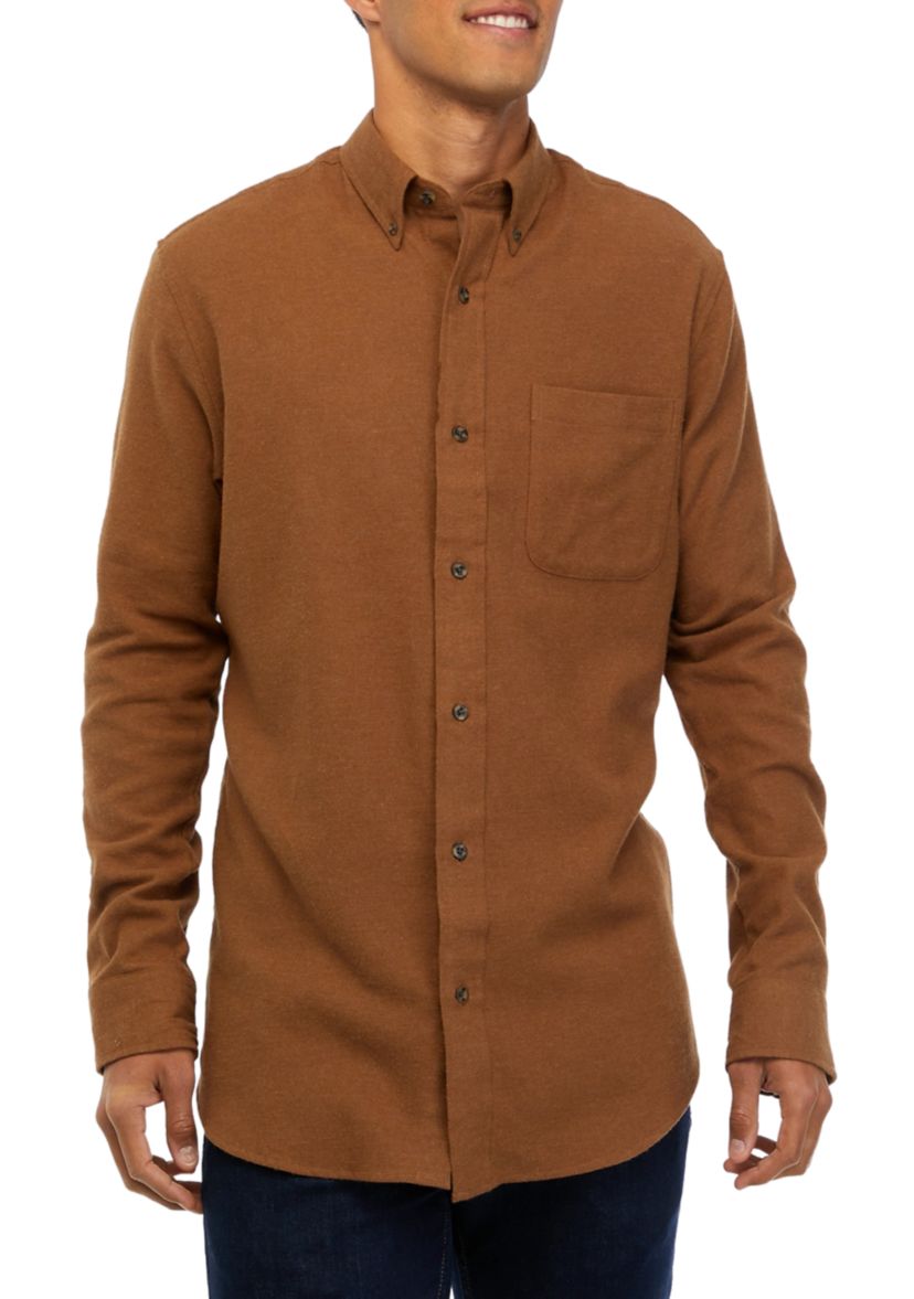 Classic Fit Solid Flannel Shirt