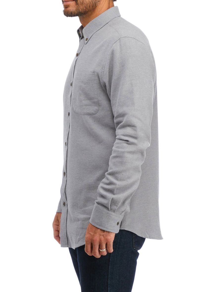 Classic Fit Solid Flannel Shirt