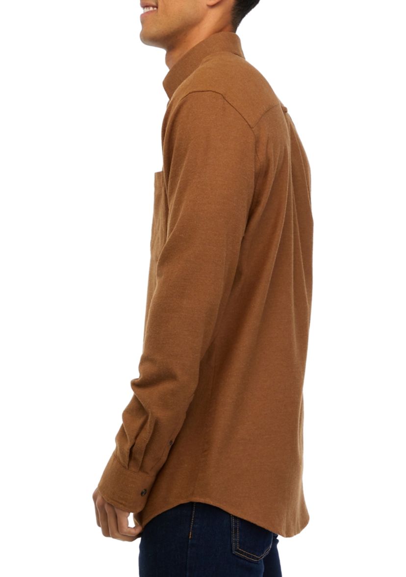 Classic Fit Solid Flannel Shirt