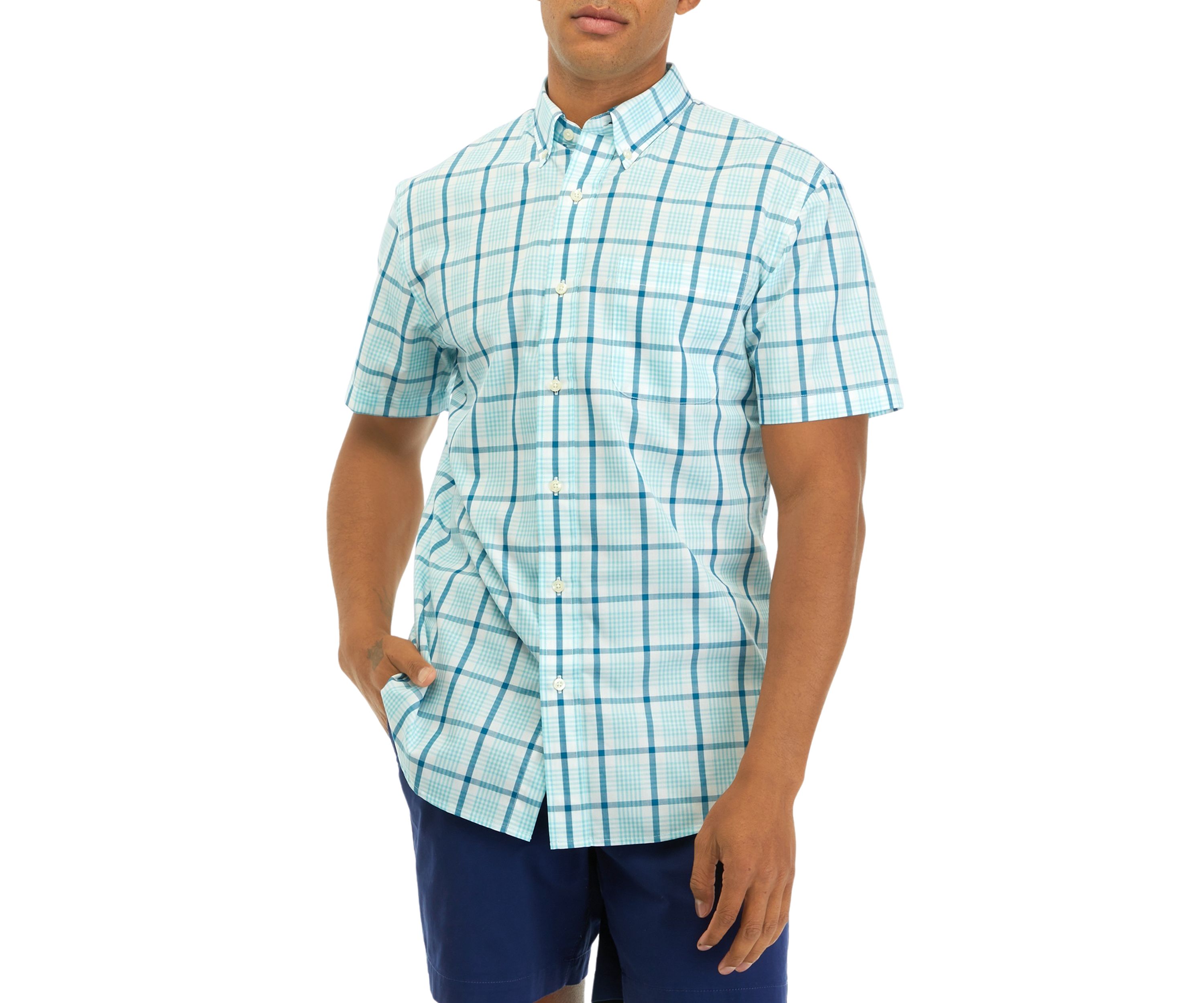 Short Sleeve Plaid Button Down Shirt 