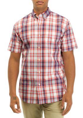 Lucky Brand Classic Fit Check Short Sleeve Button Shirt 100