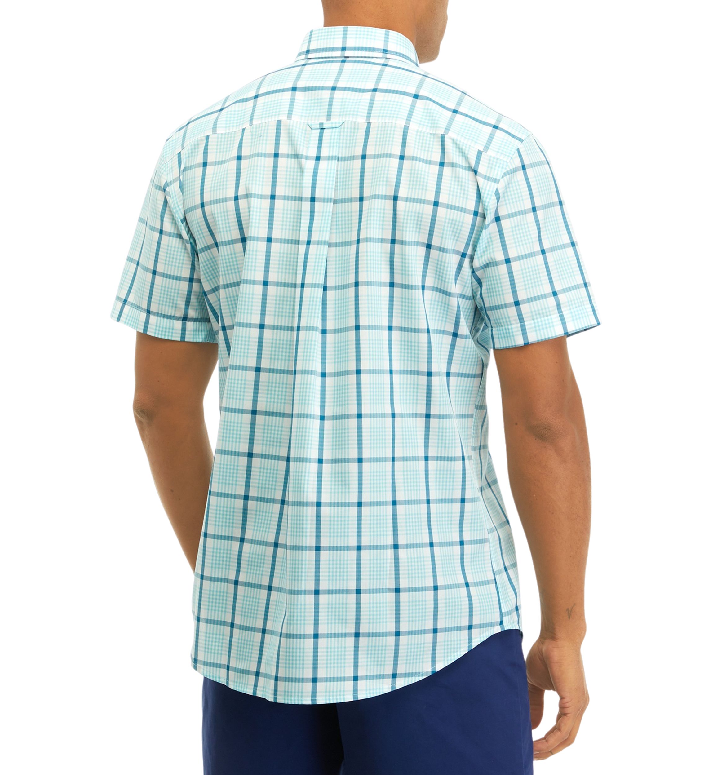 Short Sleeve Plaid Button Down Shirt 