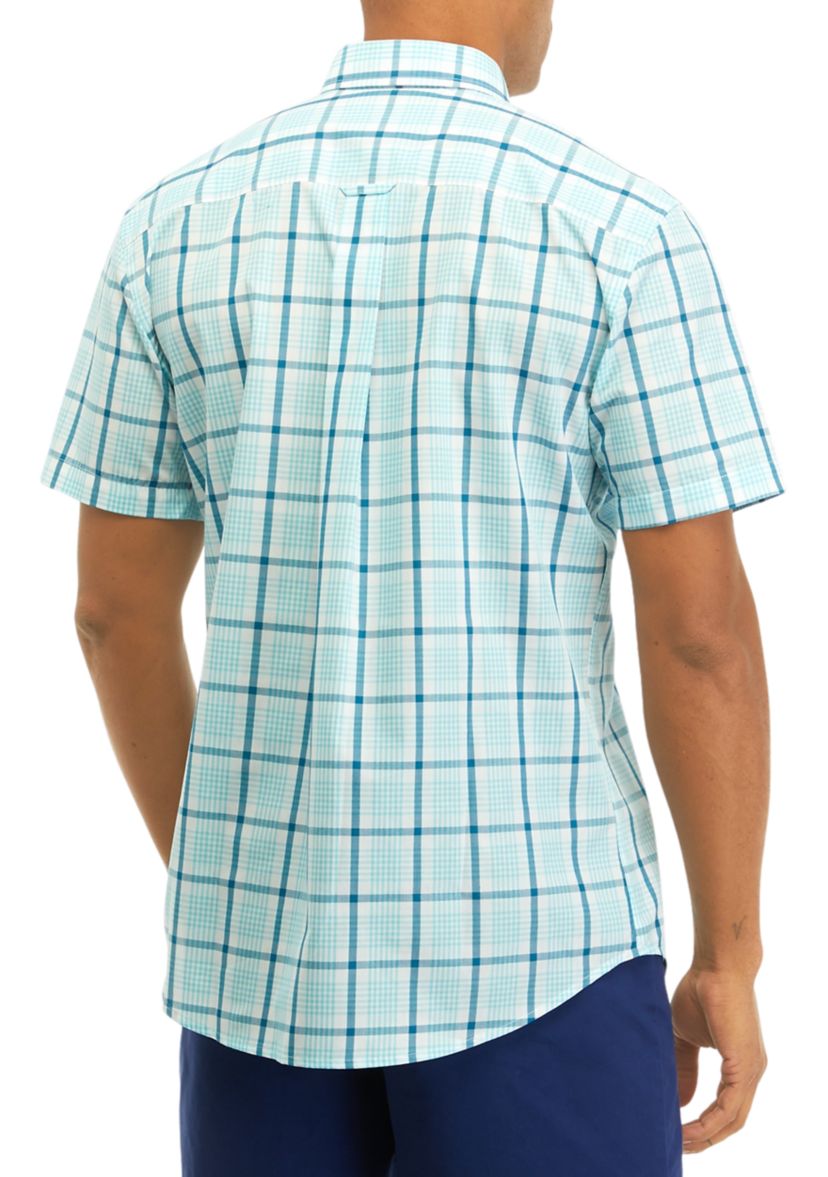 Short Sleeve Plaid Button Down Shirt 