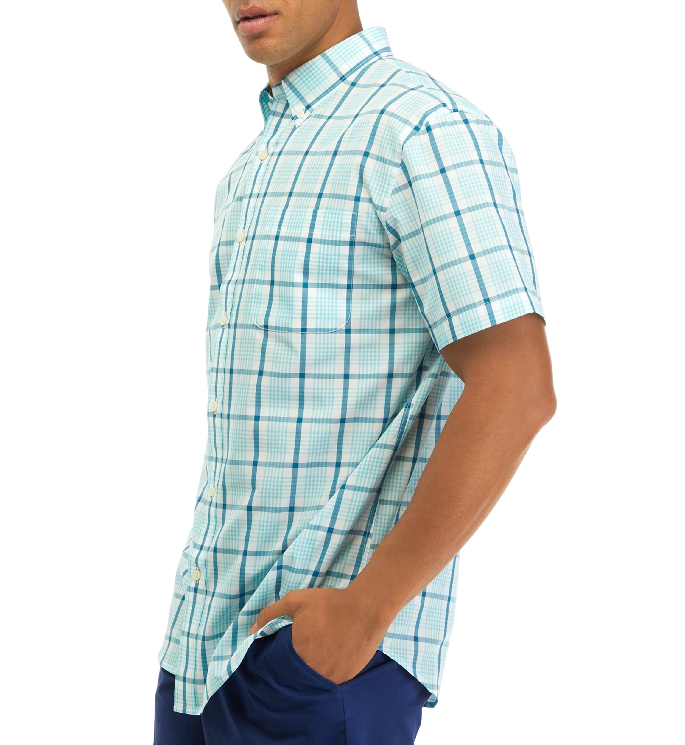 Short Sleeve Plaid Button Down Shirt 