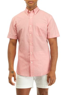 NAUTICA Mens Performance Deck Shirt Pink Classic Fit Button Down