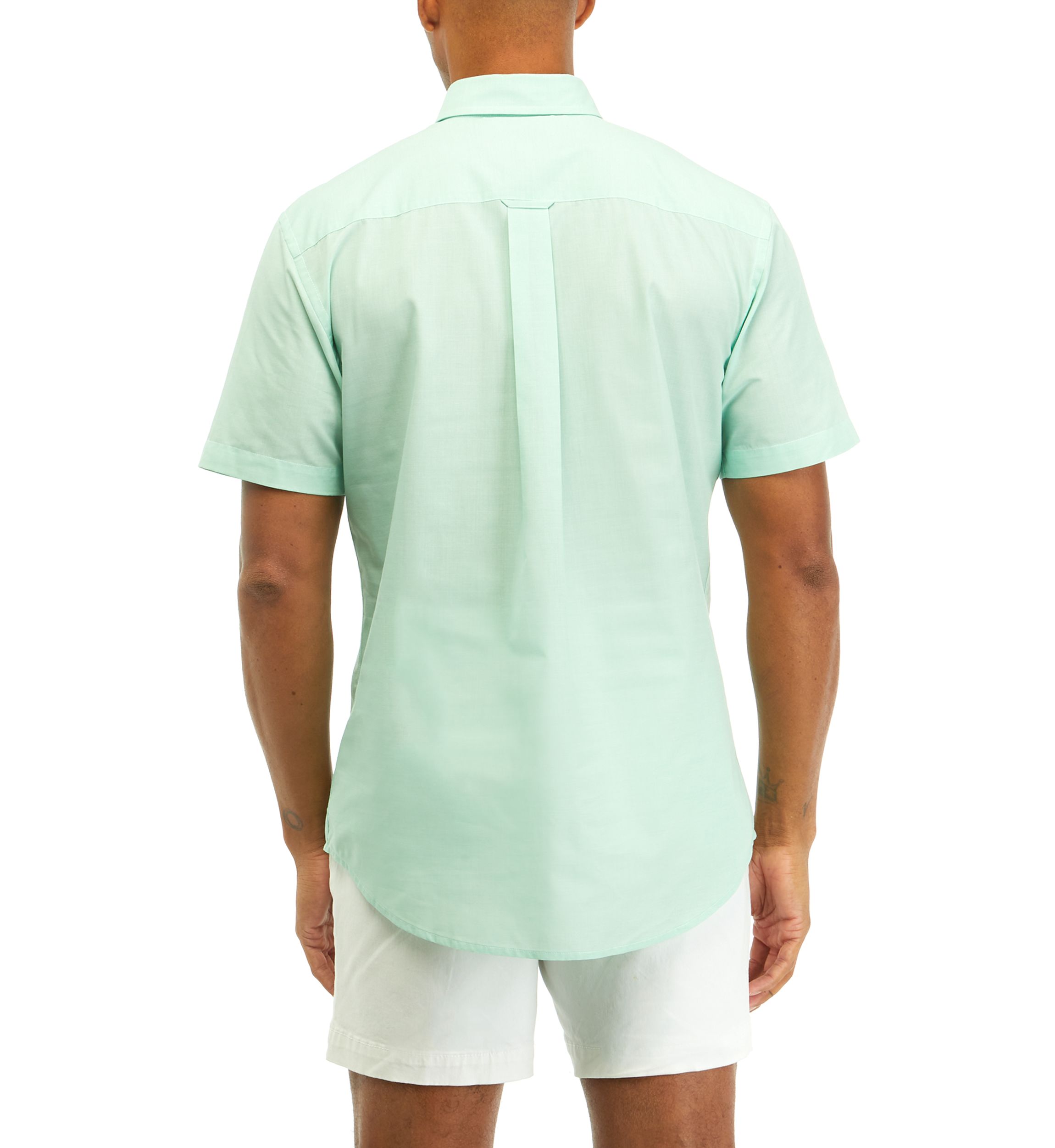 Short Sleeve Woven Easy Care Button Down Shirt