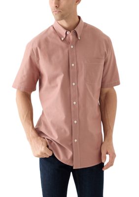 Saddlebred Men’s Short Sleeve Oxford Shirt, Brown, 2XL