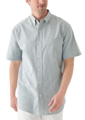 Saddlebred Men’s Short Sleeve Oxford Shirt, Teal, X-Large