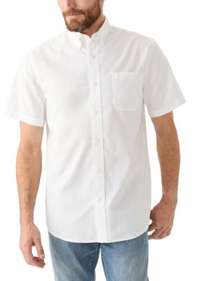 Saddlebred Men’s Short Sleeve Oxford Shirt, White, X-Large